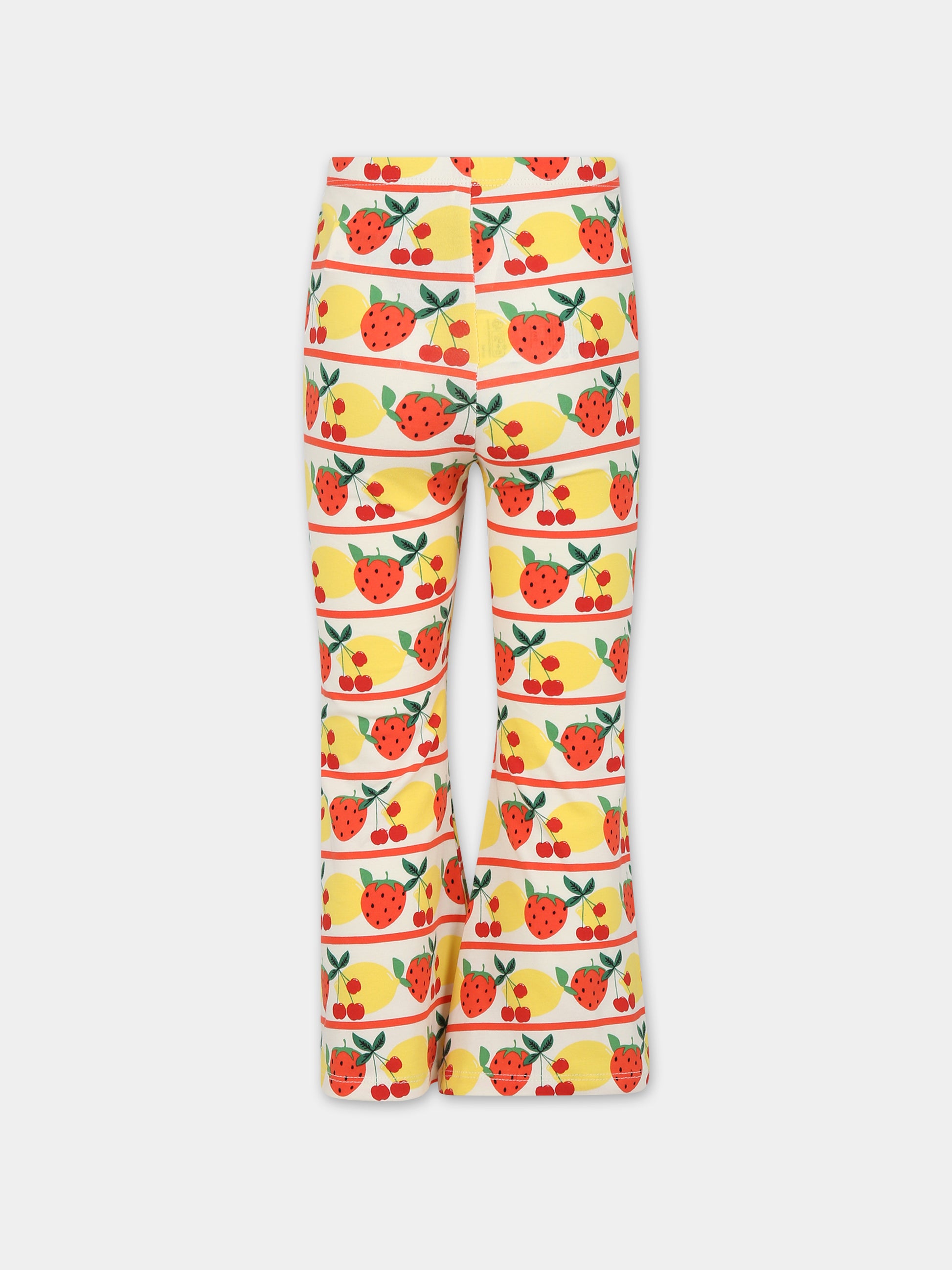 Leggings avorio con frutti per bambina,Mini Rodini,2373010300
