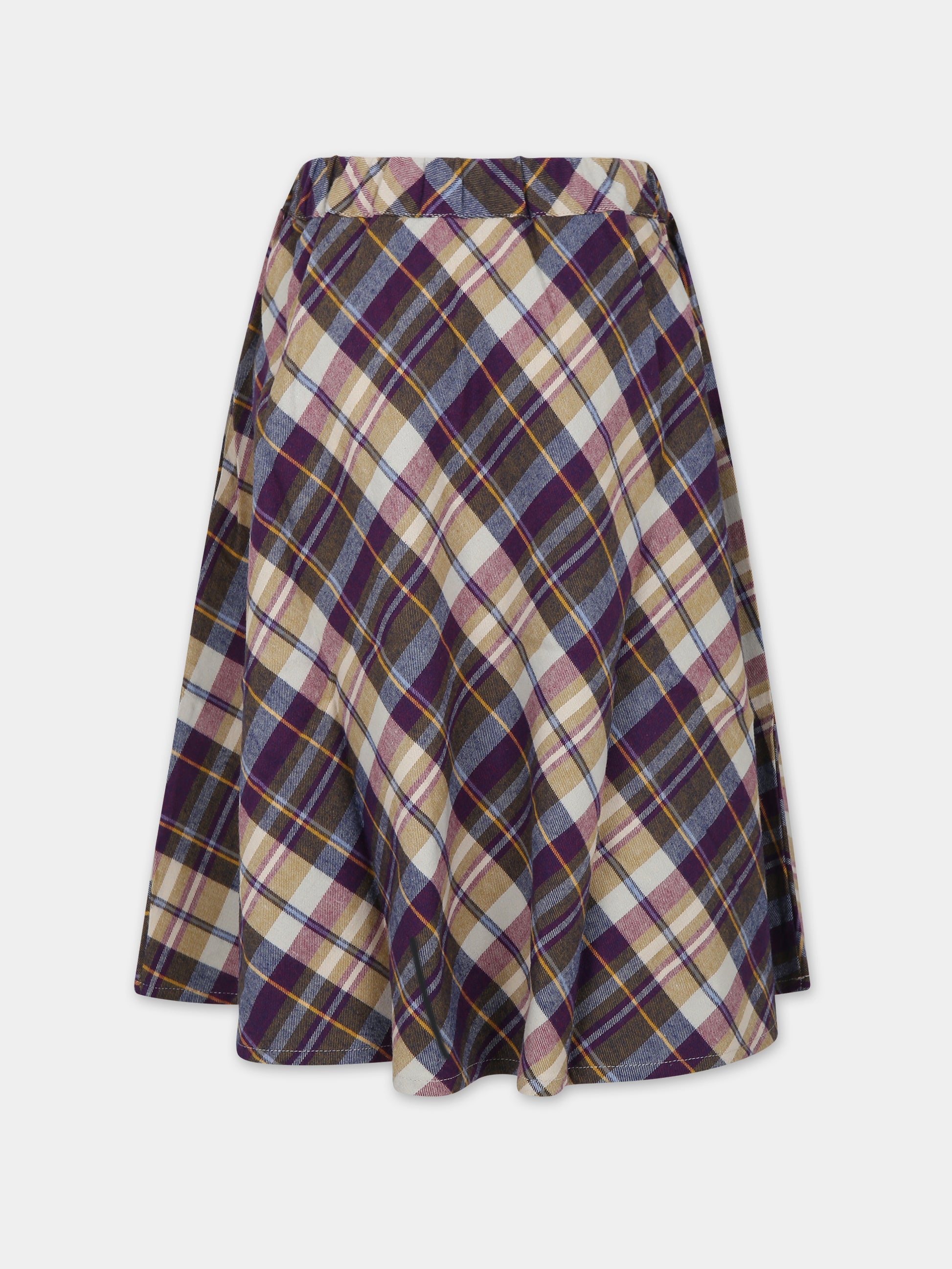 Gonna causal multicolor per bambina con motivo tartan,The New Society,W23KWVSK13C2