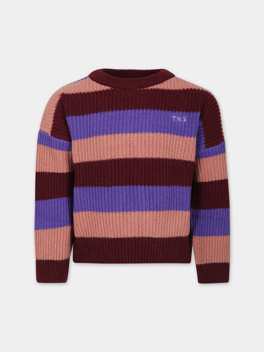 Maglione multicolor per bambina con logo,The New Society,W23KKNJU4R5