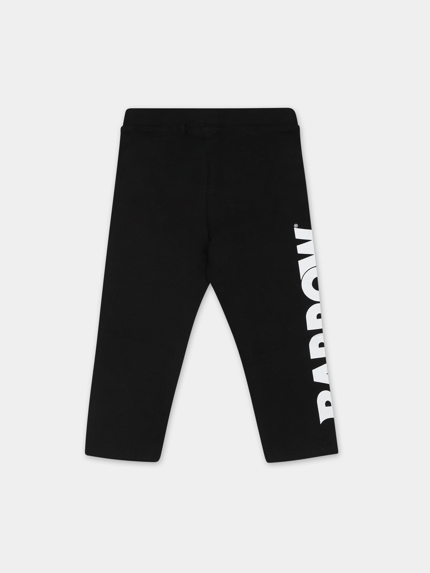 Leggings neri per neonata con smile e logo,Barrow,F3BKNGLG116 110