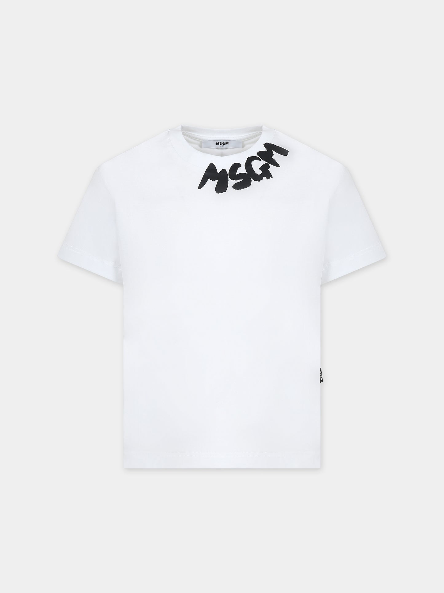 T-shirt bianca per bambini con logo,Msgm Kids,F3MSJUTH205 001