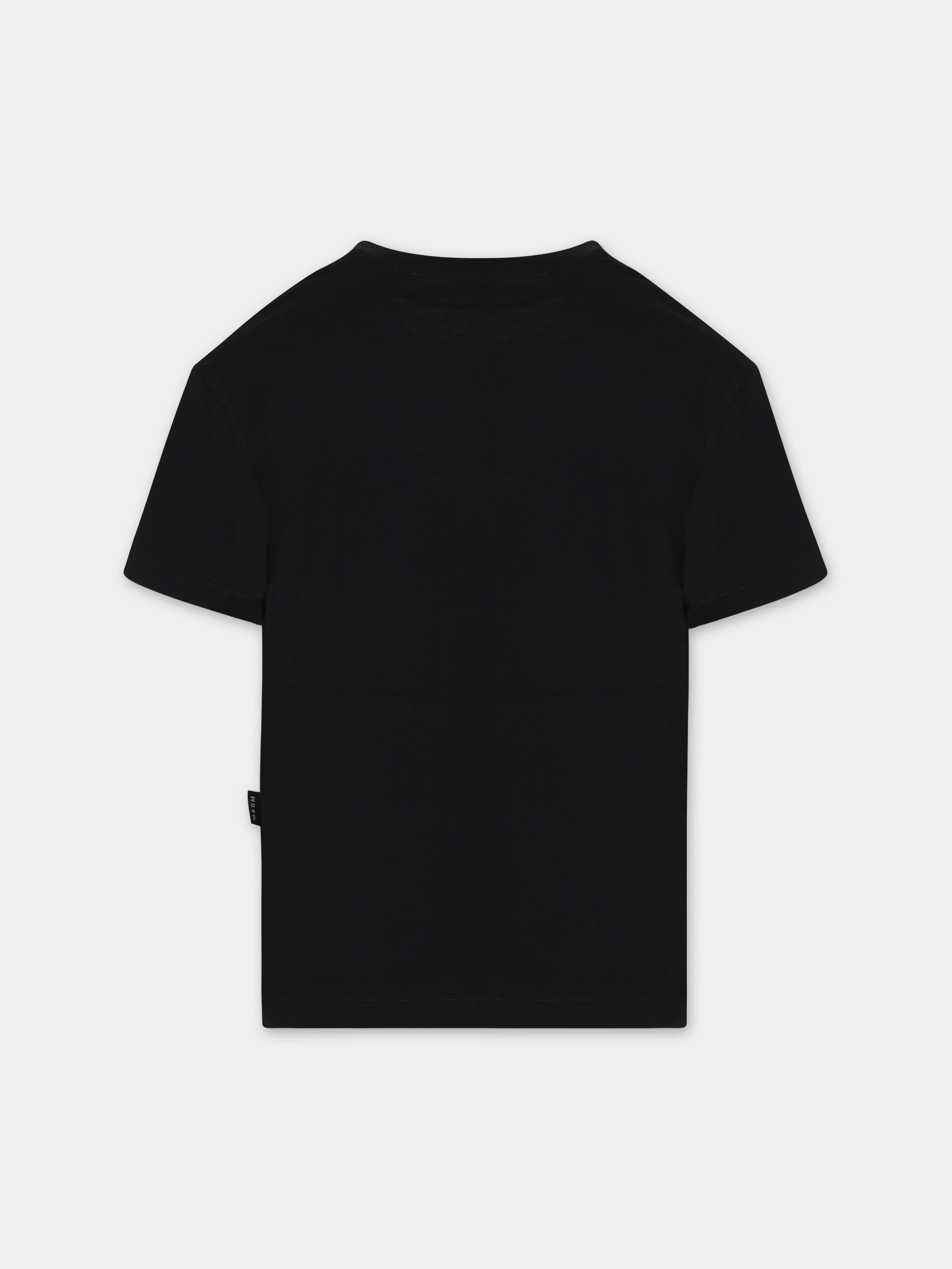 T-shirt nera per bambini con logo,Msgm Kids,F3MSJUTH205 110