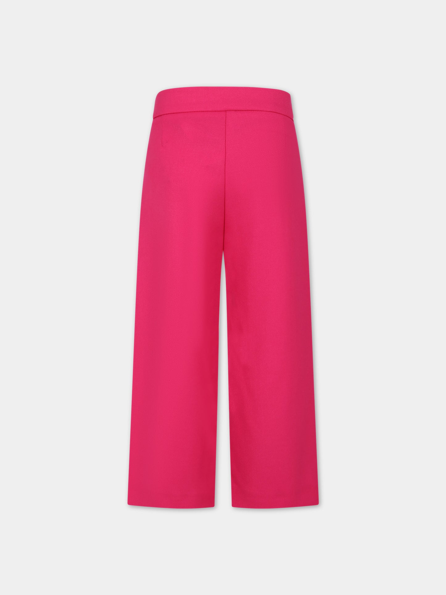 Pantaloni fucsia per bambina con logo,Msgm Kids,F3MSJGPA096 044