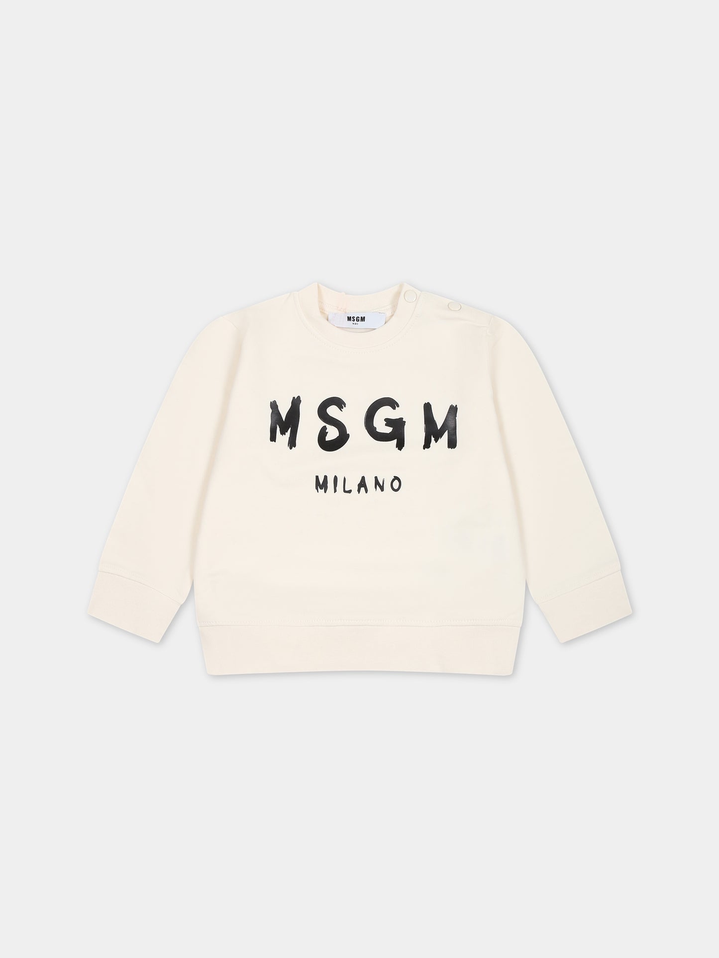 Felpa avorio per neonati con logo,Msgm Kids,F3MSUNSW041 013