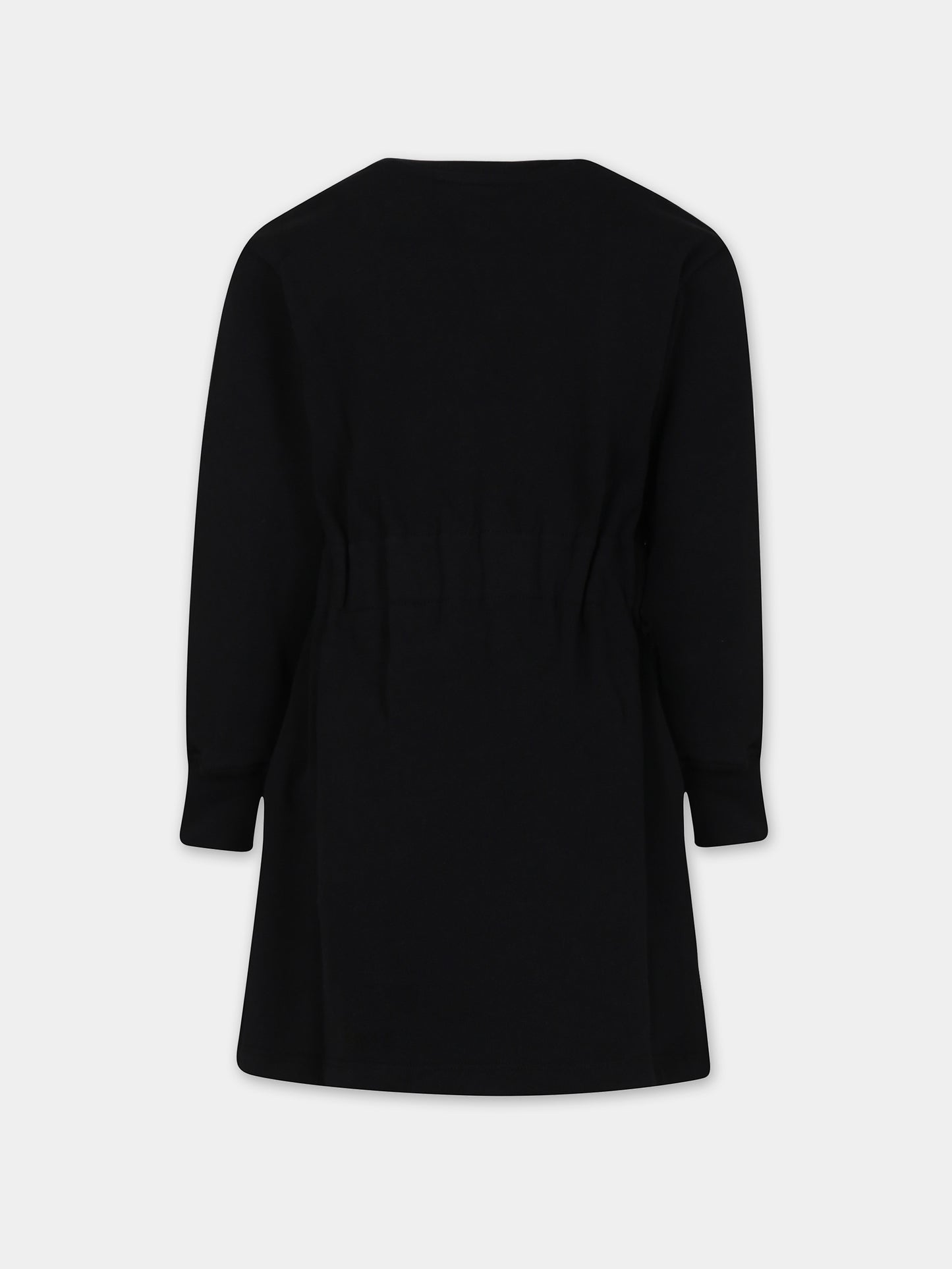 Vestito nero per bambina con logo,Msgm Kids,F3MSJGDR031 110/02