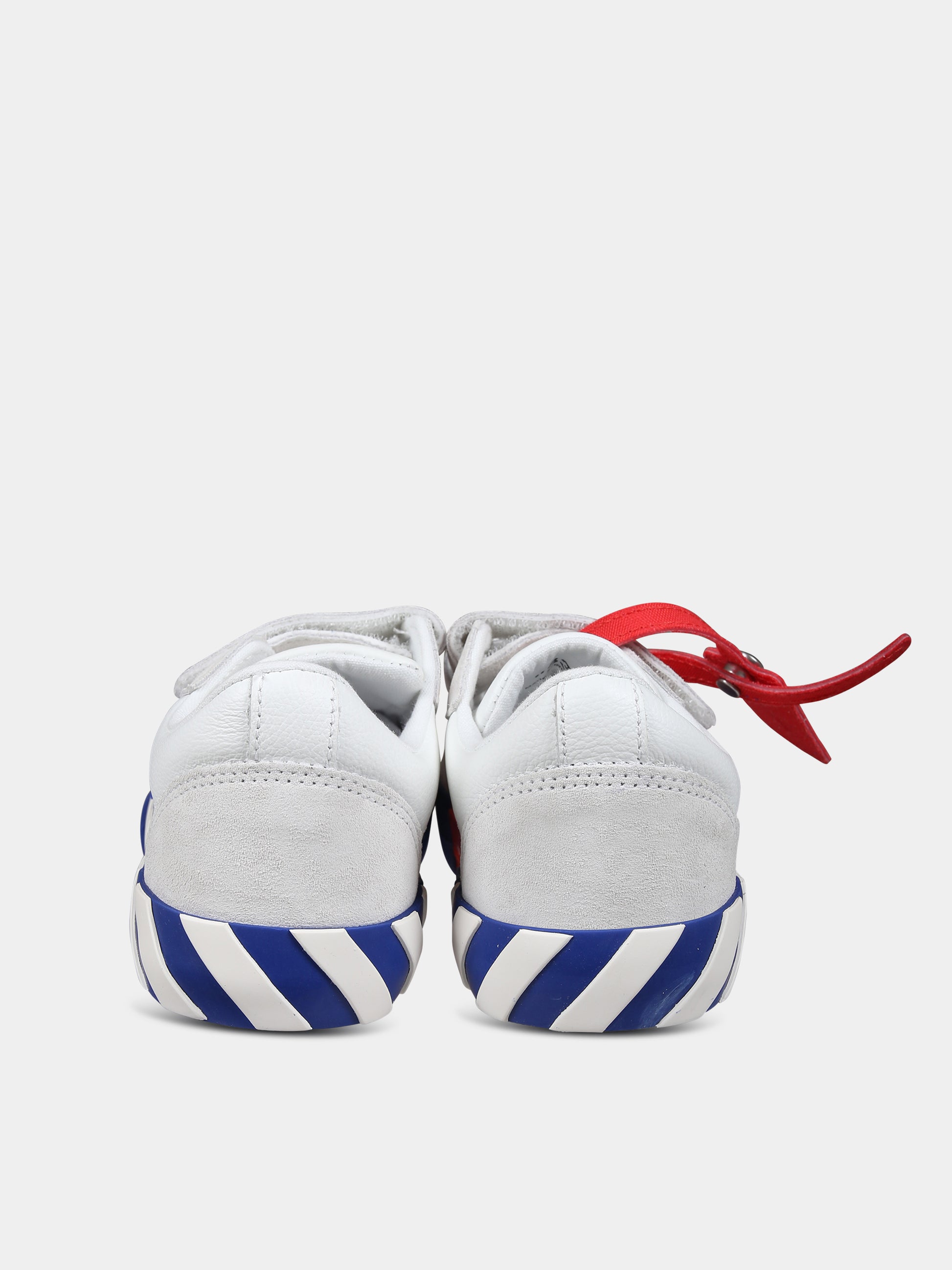 Sneakers basse bianche per bambini con iconica freccia,Off White,OBIA005F23LEA0010169