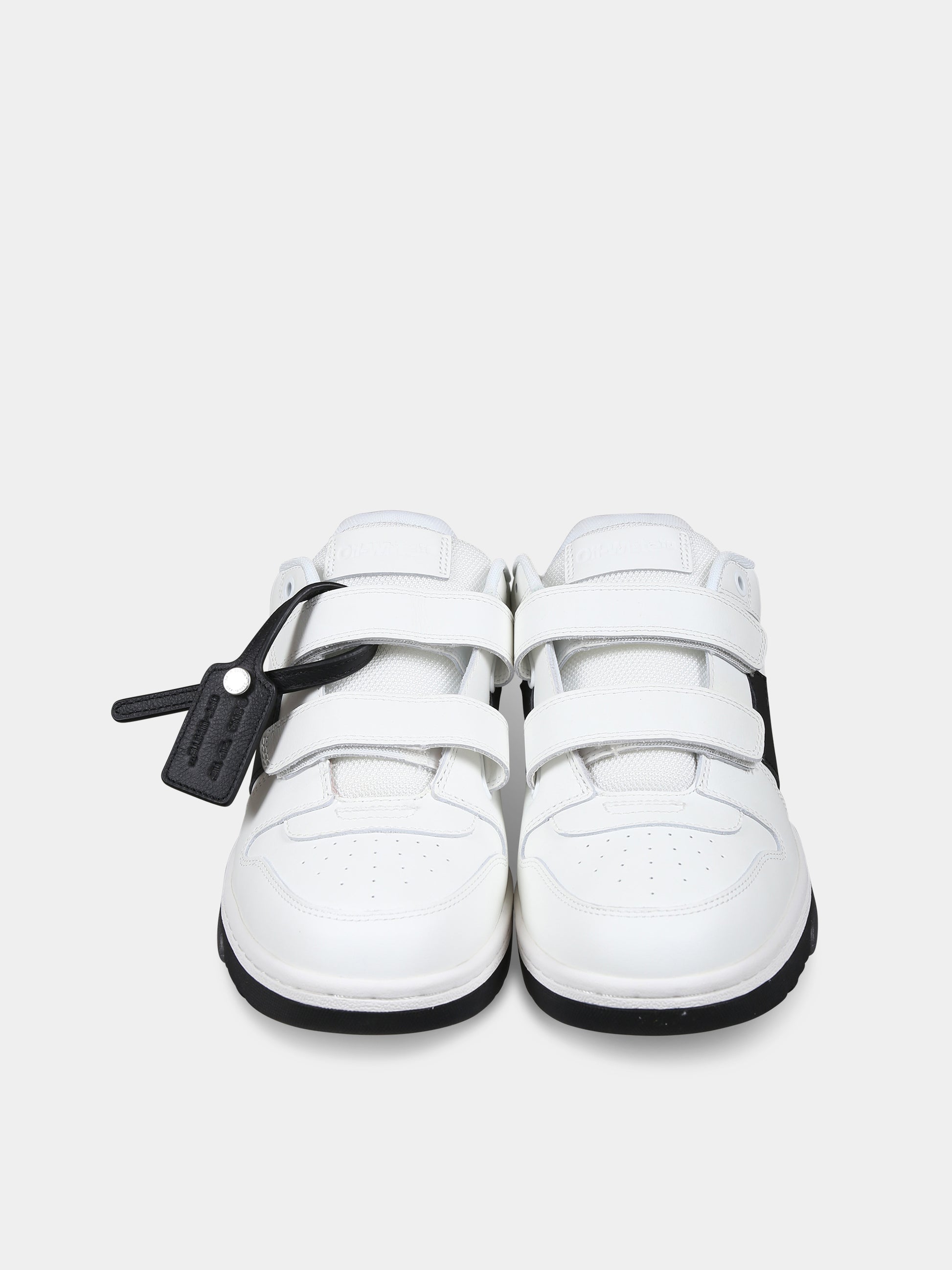 Sneakers basse bianche per bambini con iconica freccia,Off White,OBIA008F23LEA0010110