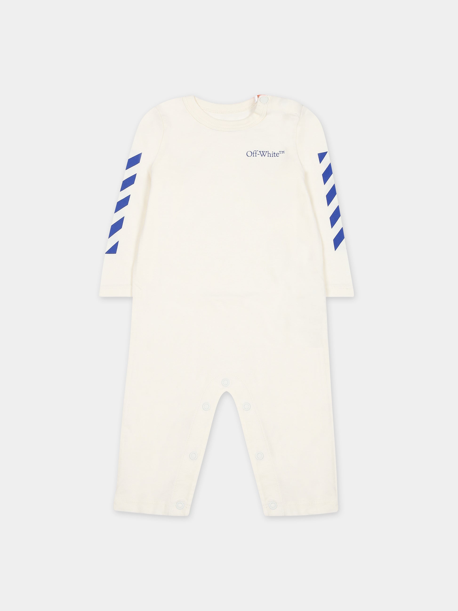 Tutina bianca per neonato con logo,Off White,OBXG001F23JER0010345