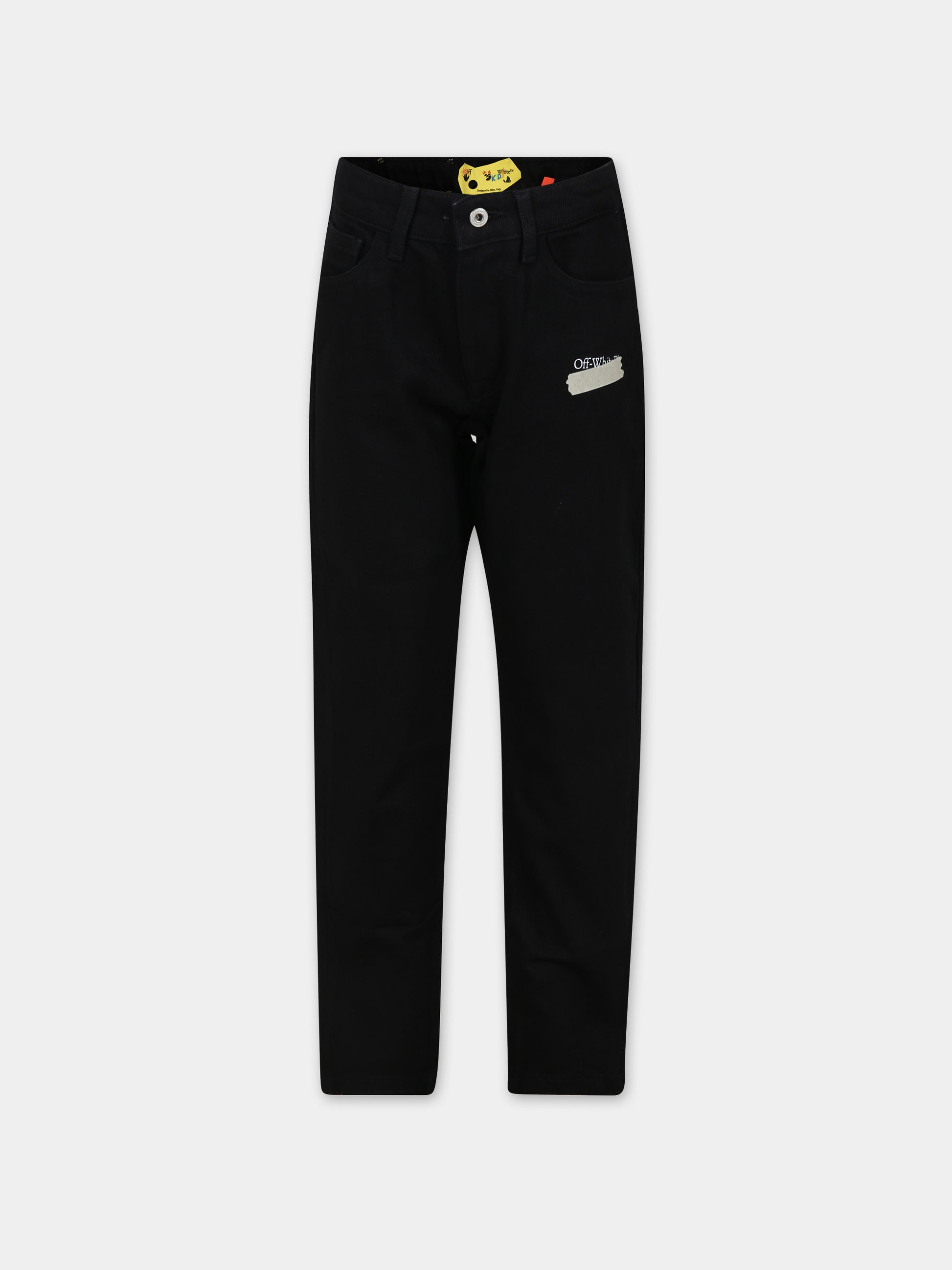 Jeans neri per bambino,Off White,OBYA001F23DEN0030701