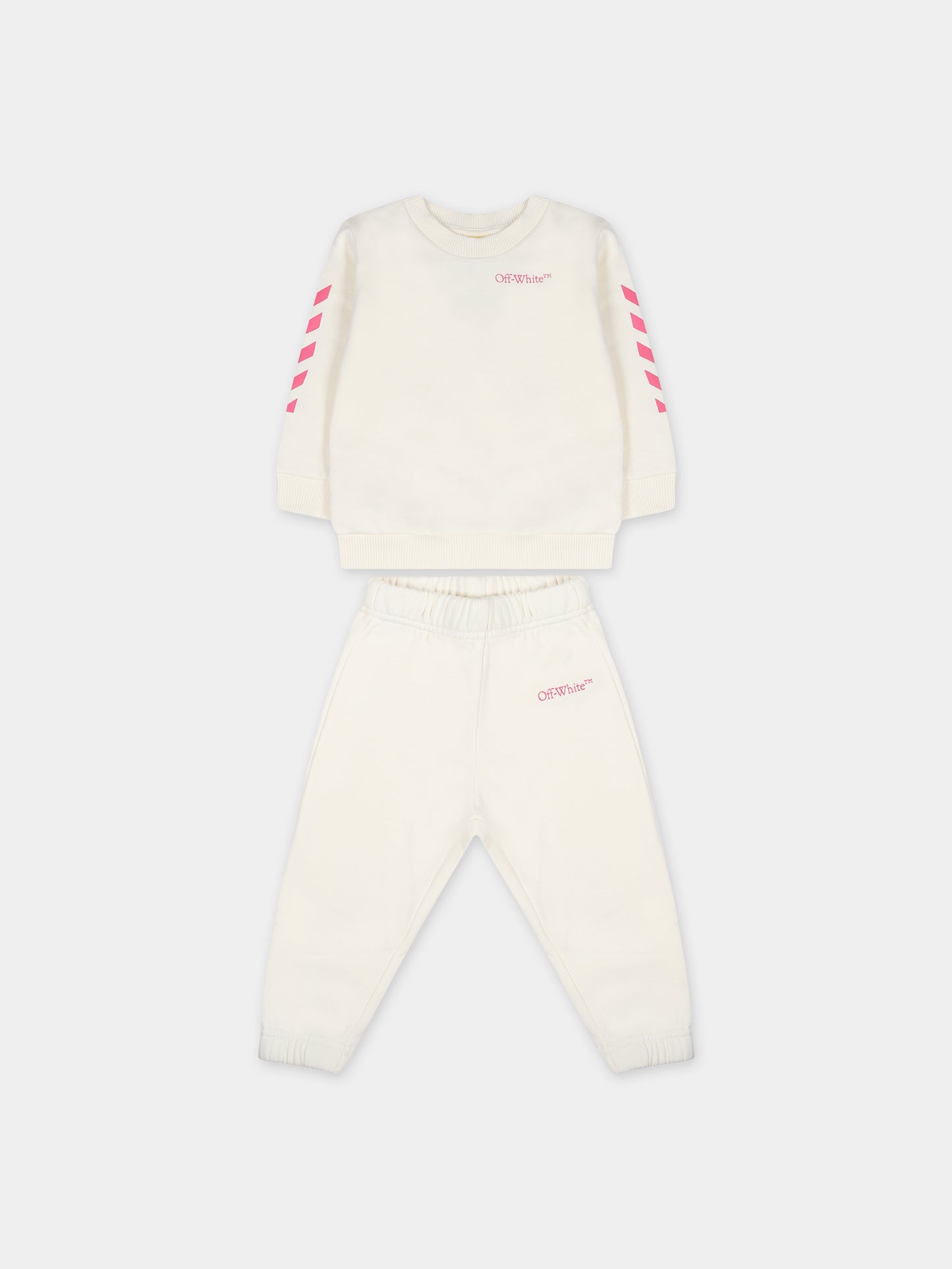 Completo bianco per neonata con logo,Off White,OG2X003F23FLE0010332