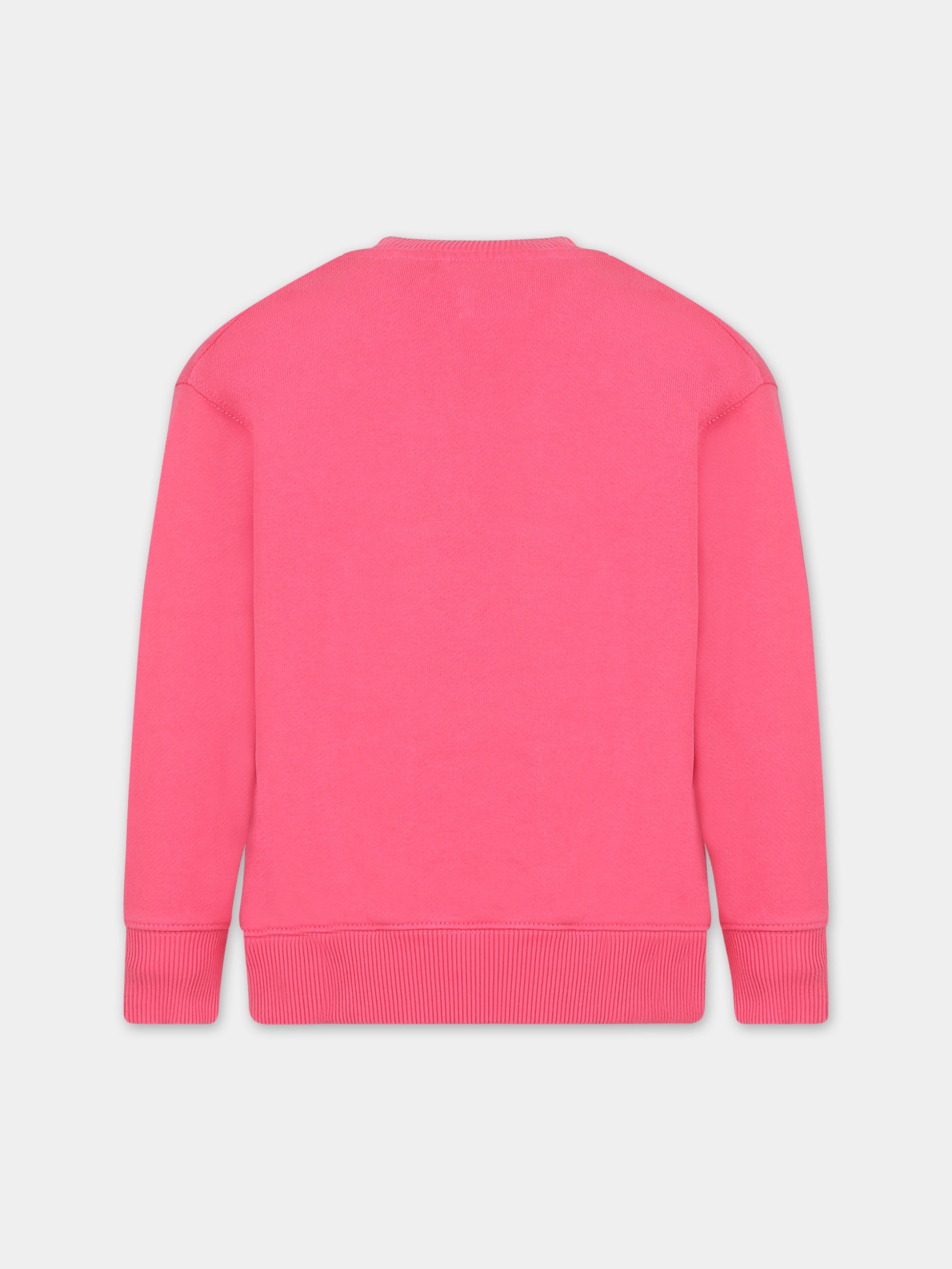 Felpa fucsia per bambina con logo,Off White,OGBA001F23FLE0033201