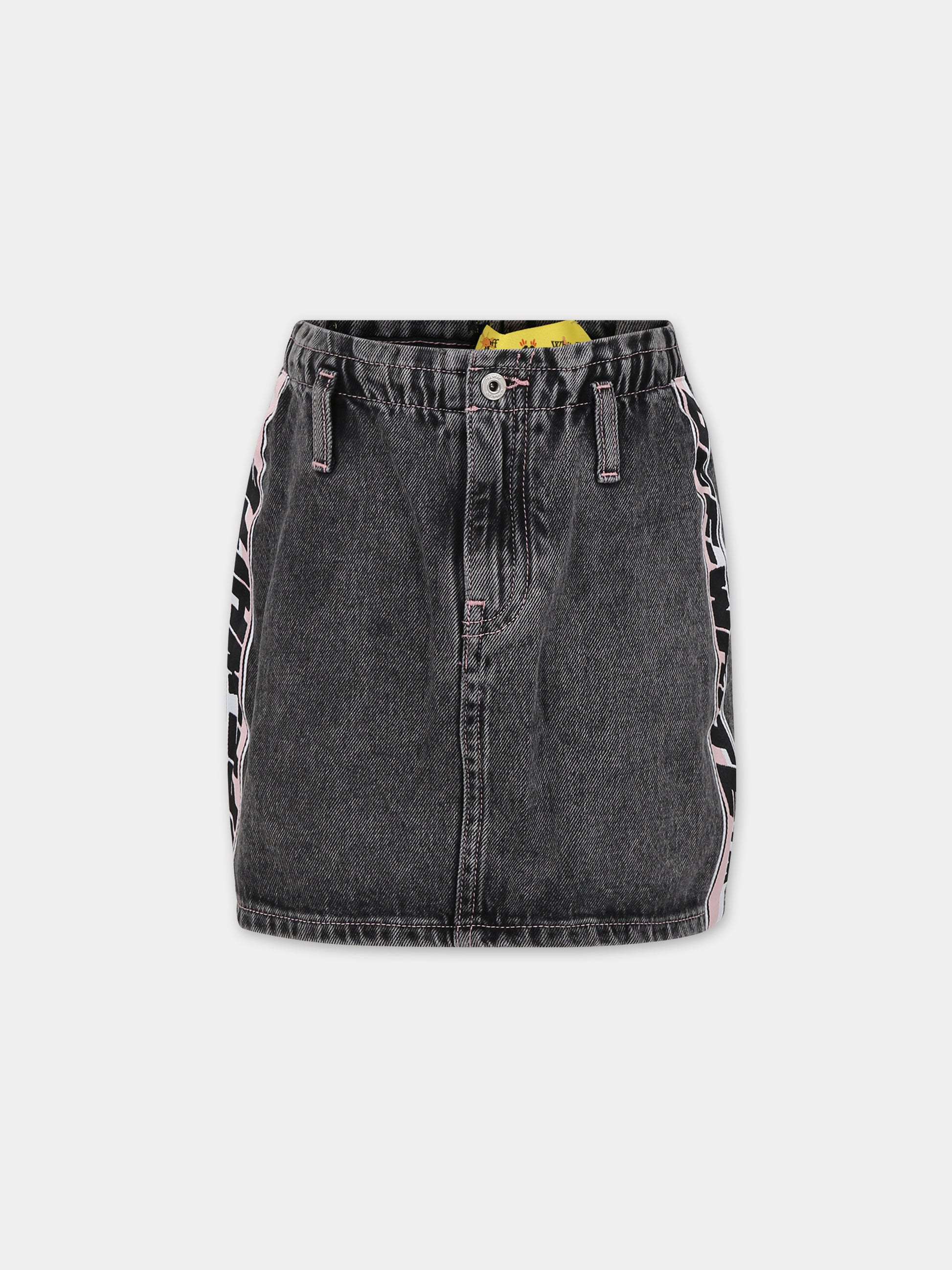 Gonna grigia per bambina,Off White,OGYF004F23DEN0010710