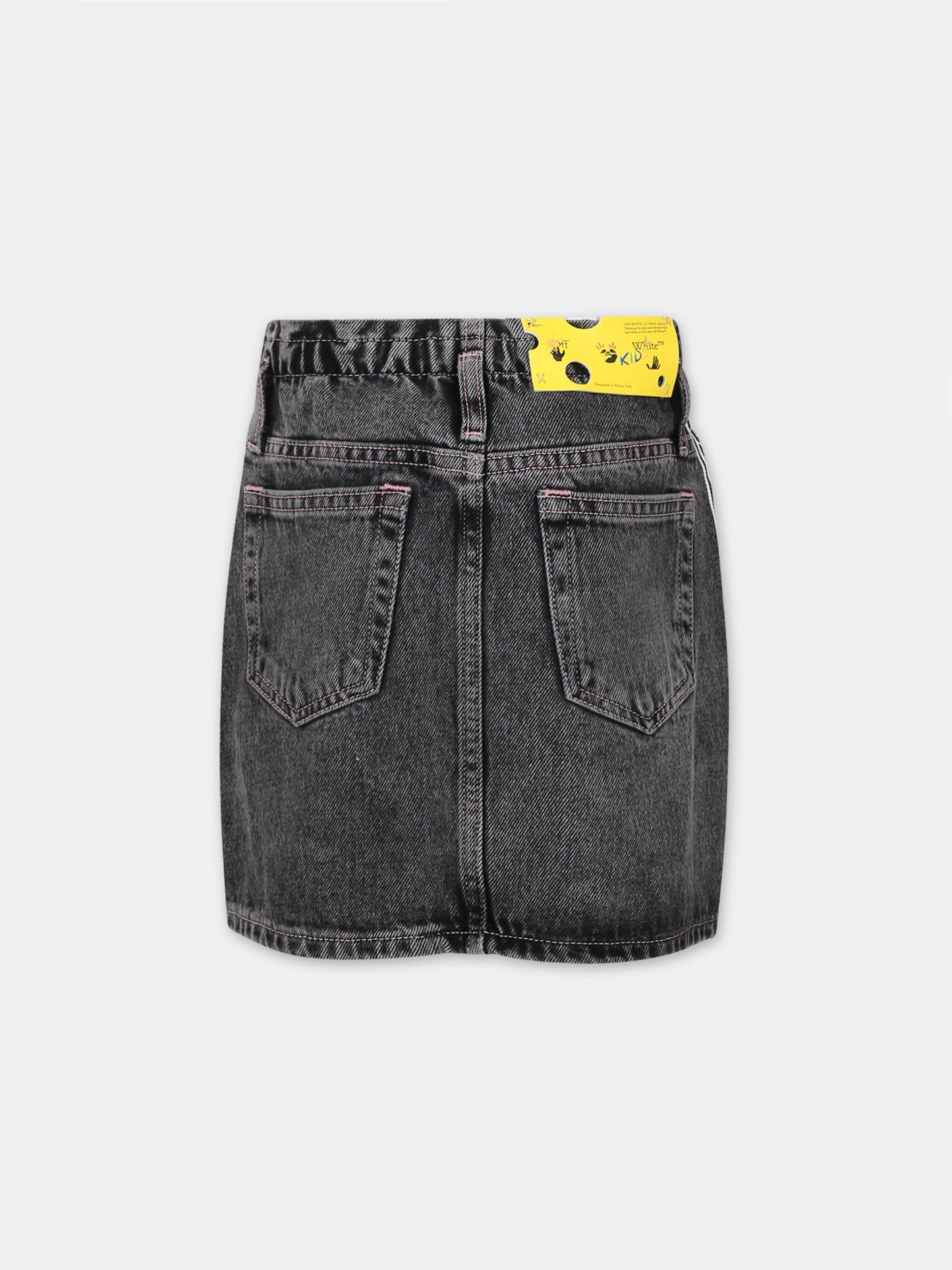 Gonna grigia per bambina,Off White,OGYF004F23DEN0010710