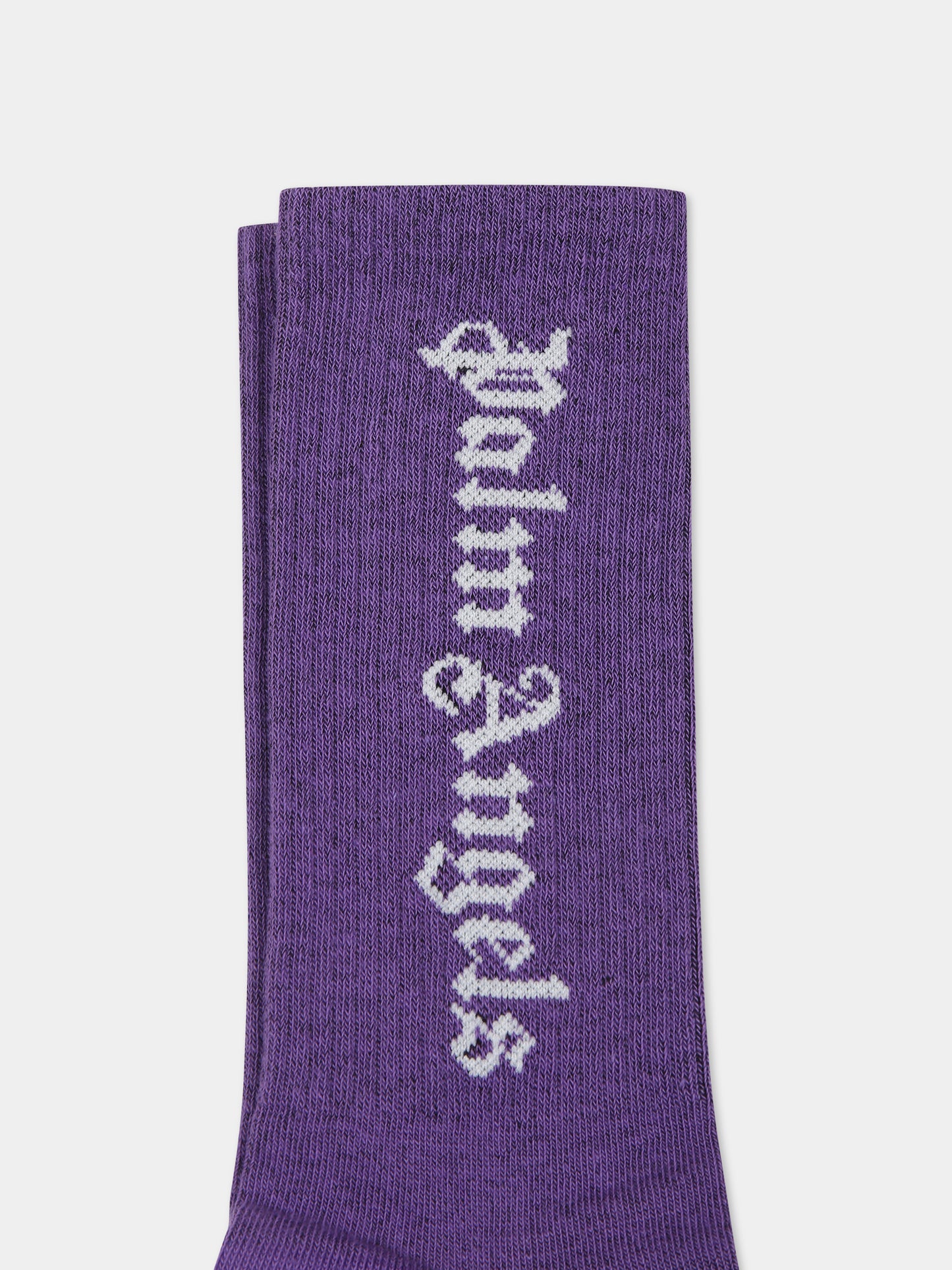Calze viola per bambini con logo,Palm Angels,PBRA005C99KNI0043701