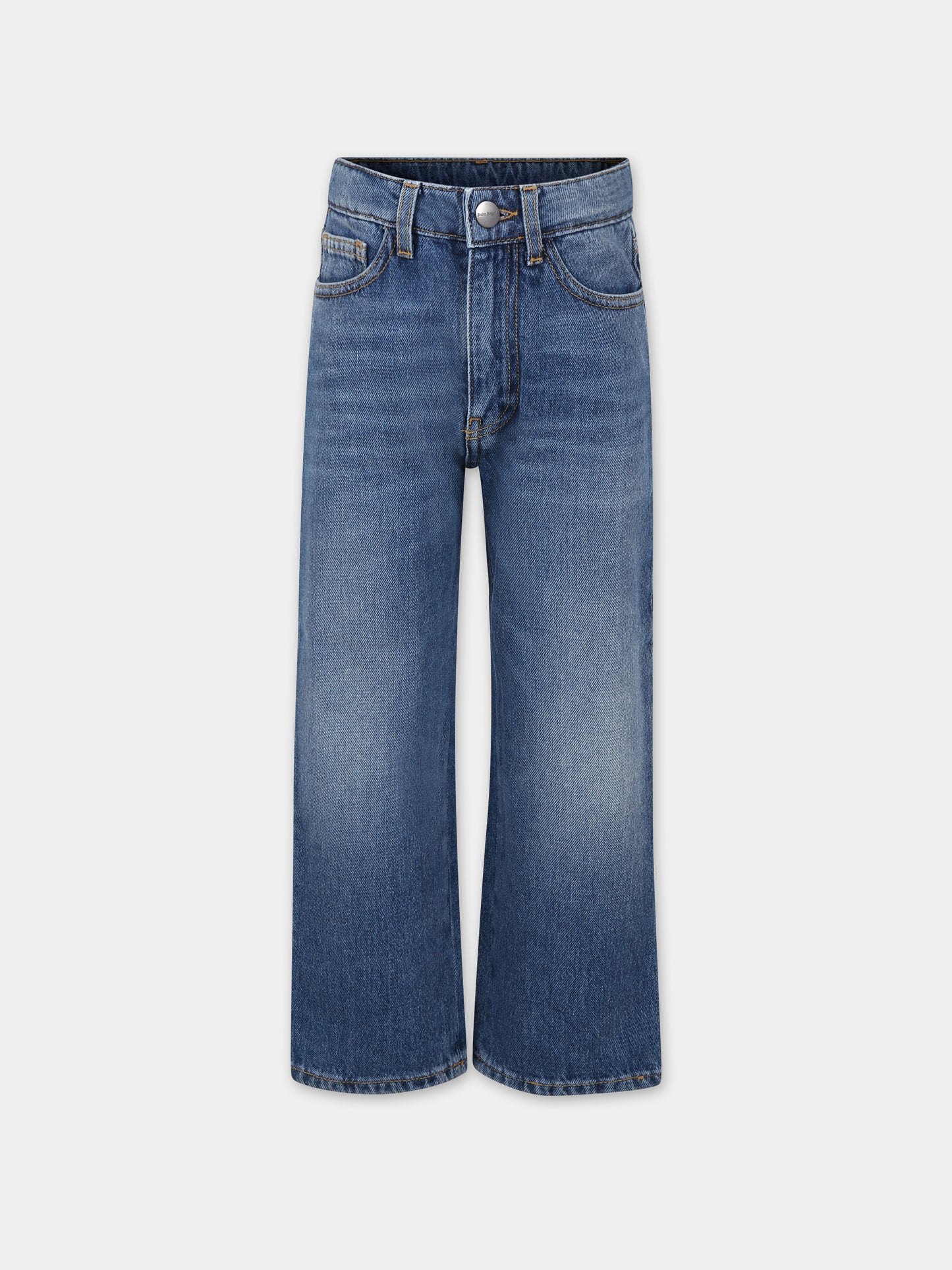 Jeans blu per bambino con logo,Palm Angels,PBYA002F23DEN0034501