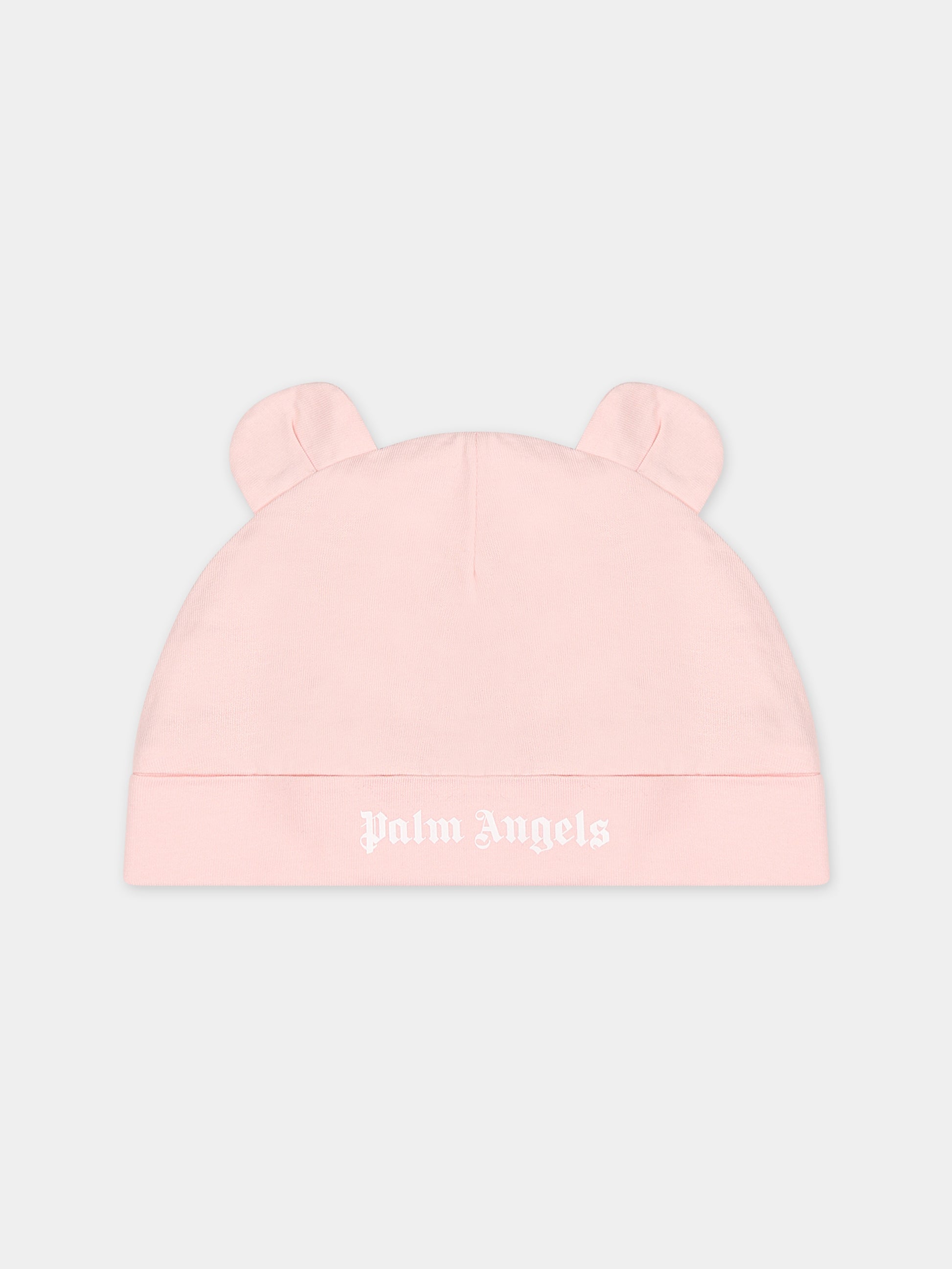 Set rosa per neonata con orso,Palm Angels,PG2X008F23JER0013360