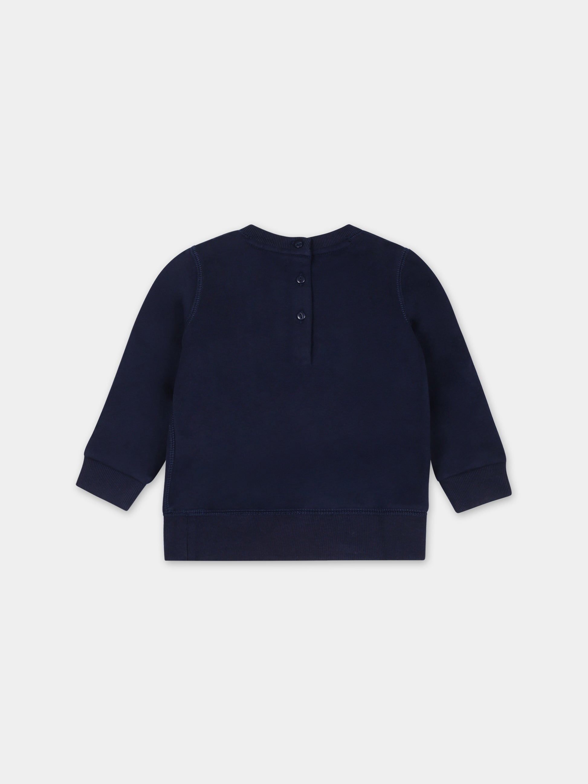 Felpa blu per neonata con orso,Ralph Lauren Kids,916768002