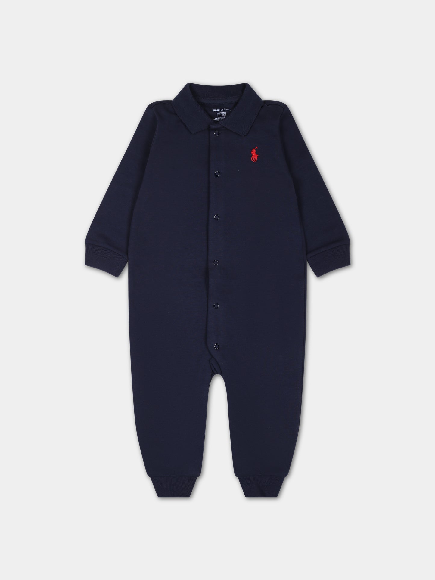 Tutina blu per neonato con cavallino,Ralph Lauren Kids,512322001