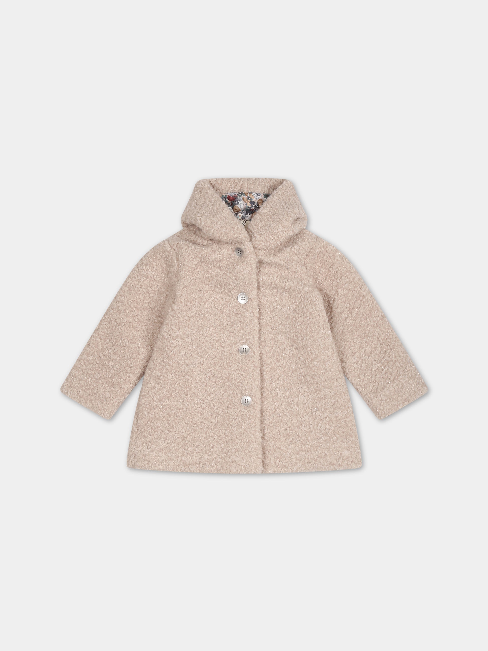 Ecopelliccia beige per neonata,Caffe' D'orzo,ZT2010 U0092 108