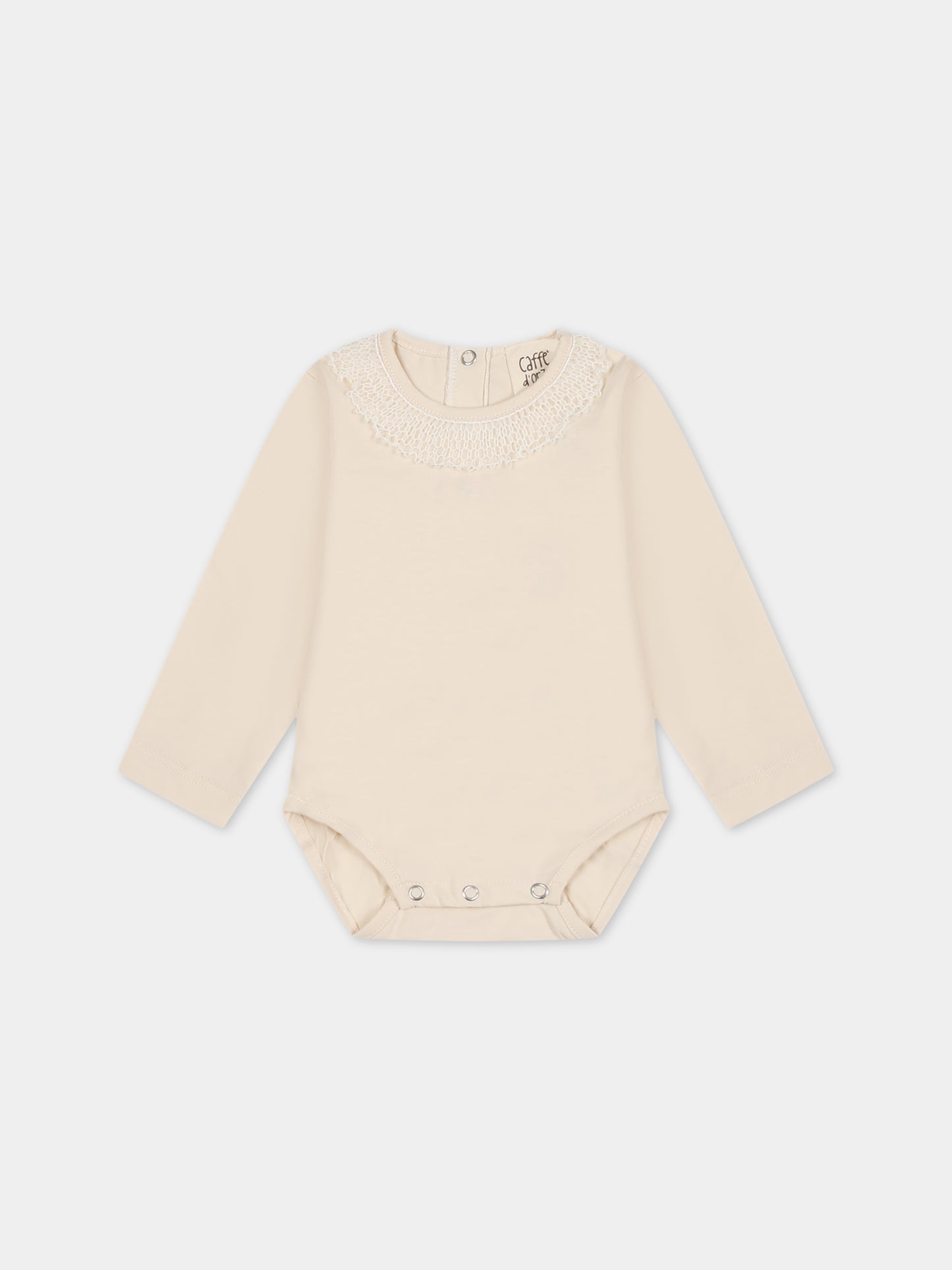 Body avorio per neonata con rouche,Caffe' D'orzo,ZT8010 J0269 106