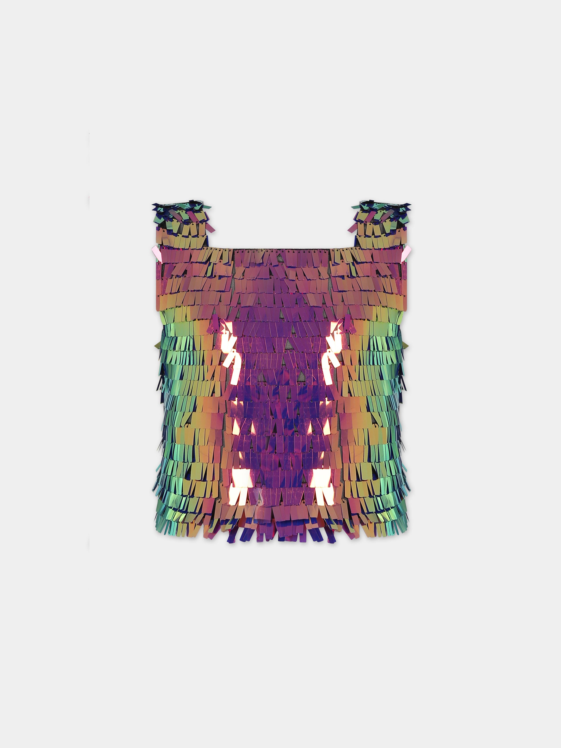 Top viola per bambina con paillettes,Douuod Kids,DT5A62 U0109 930FU