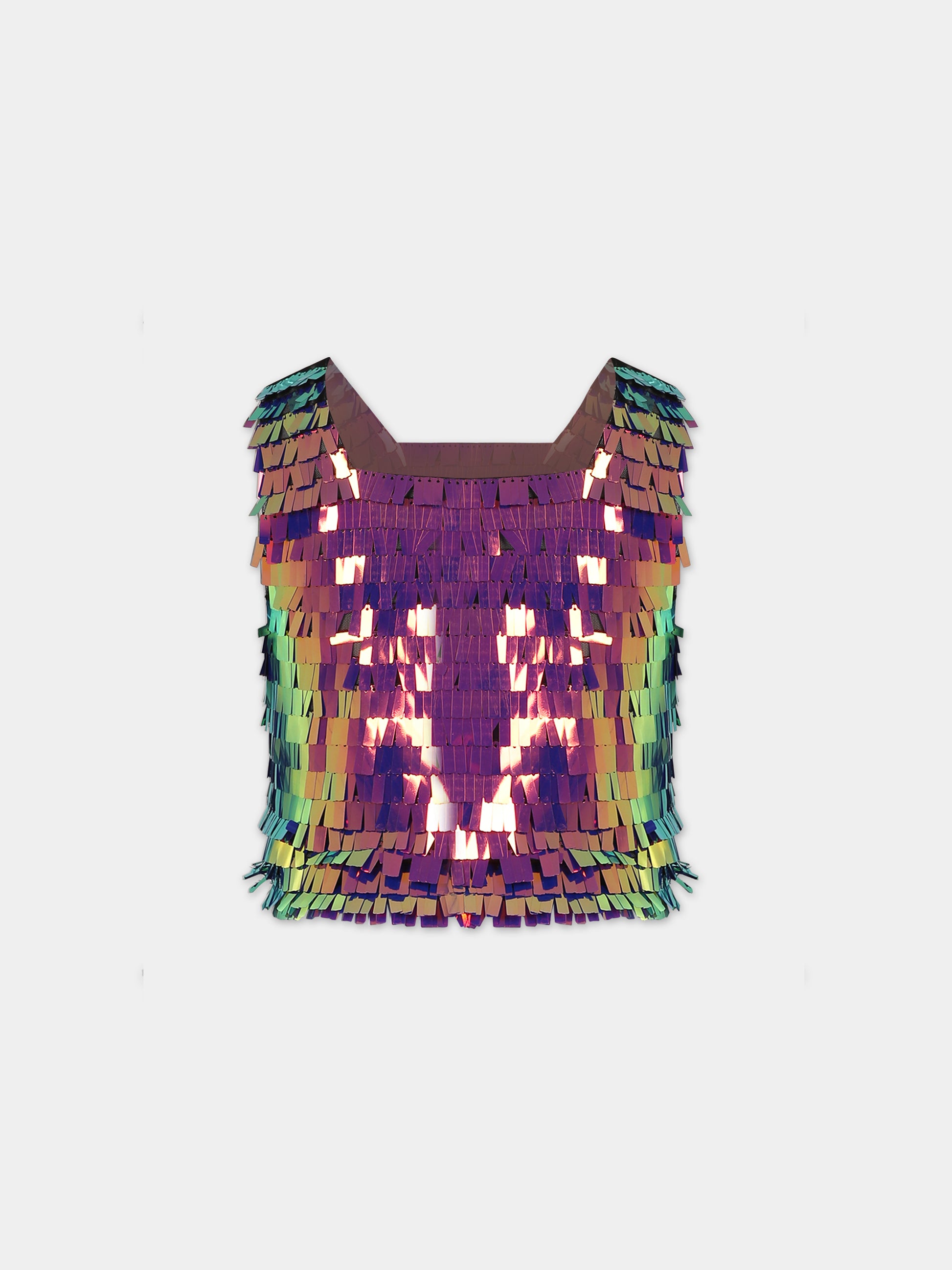 Top viola per bambina con paillettes,Douuod Kids,DT5A62 U0109 930FU