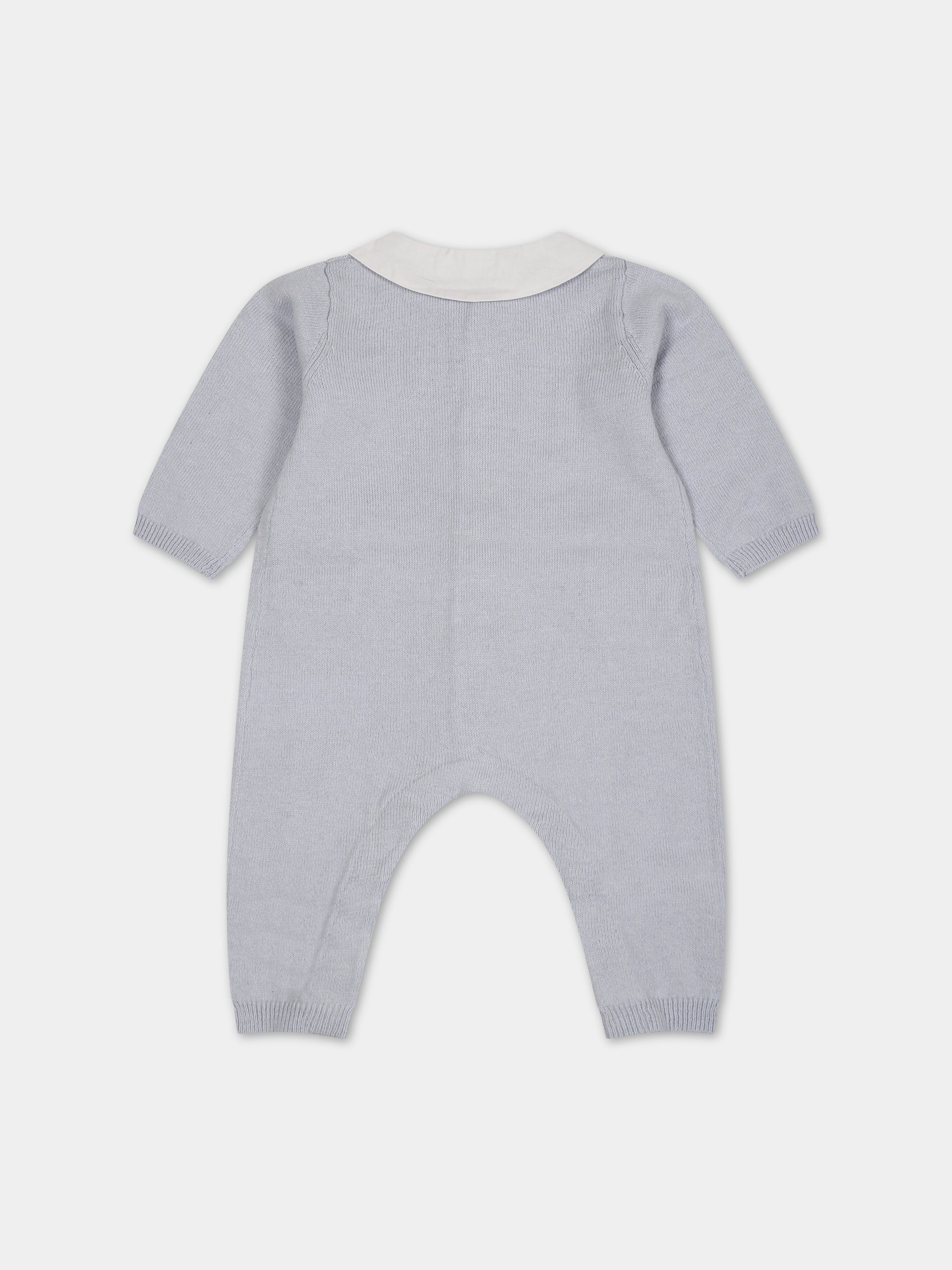 Tutina celeste per neonato con logo,Tartine Et Chocolat,TX32020-42