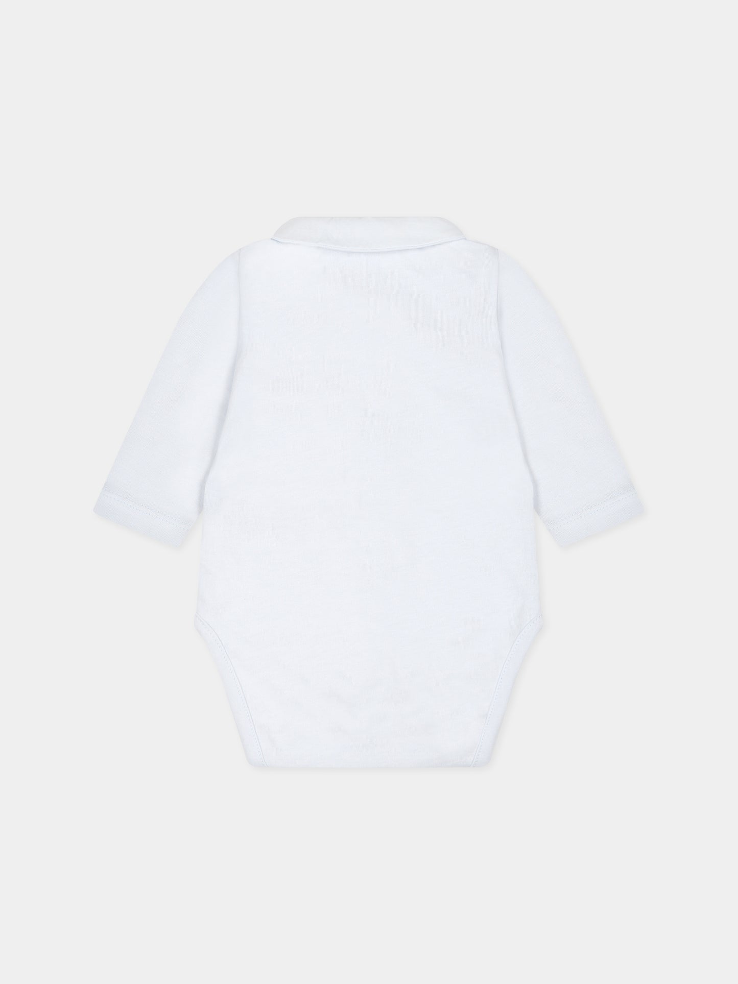 Body celeste per neonato con ricami,Tartine Et Chocolat,TX11000-41