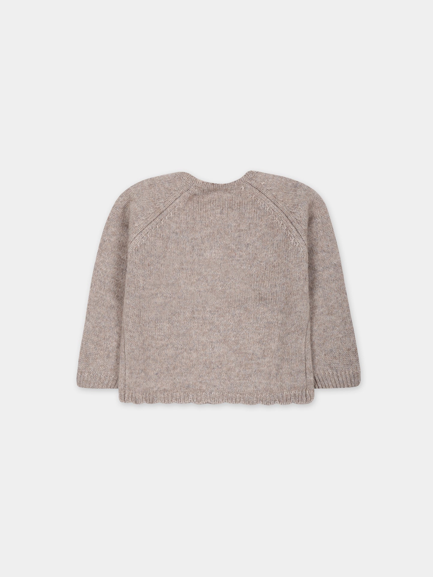 Cardigan beige per neonata con fiori,Tartine Et Chocolat,TX18041-64