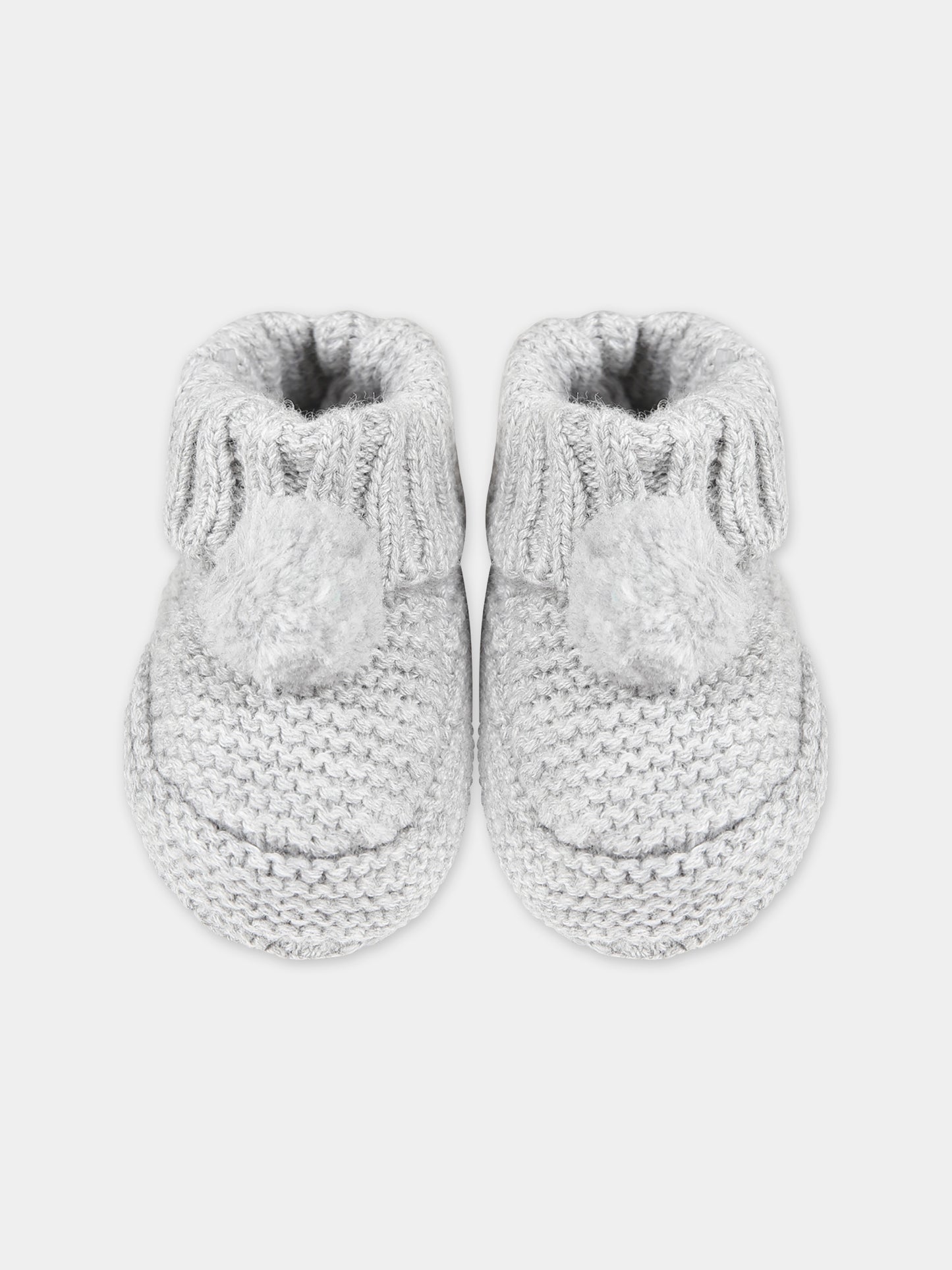 Babbucce grigie per neonati con pon pon,Tartine Et Chocolat,TX89020-20