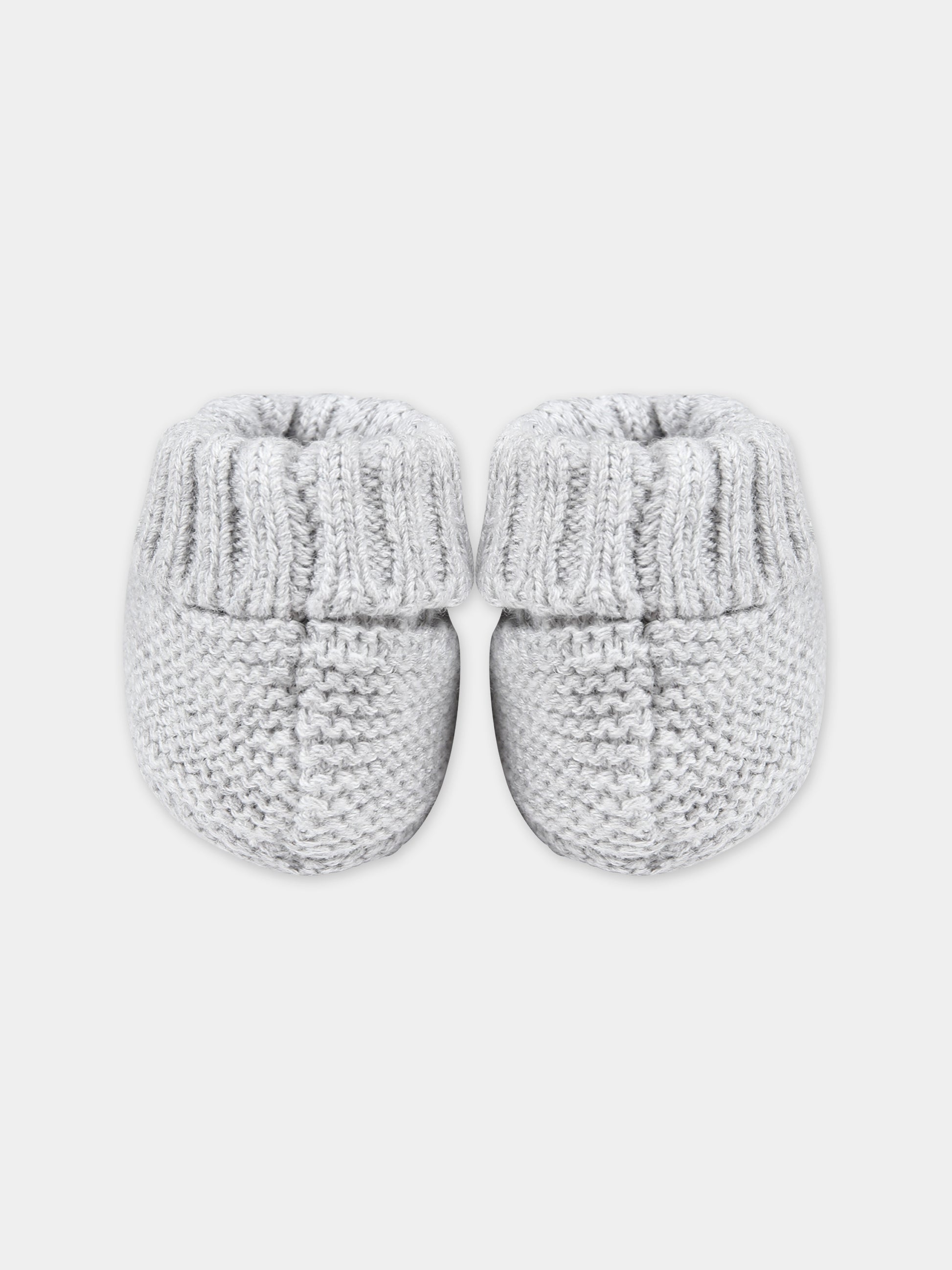 Babbucce grigie per neonati con pon pon,Tartine Et Chocolat,TX89020-20