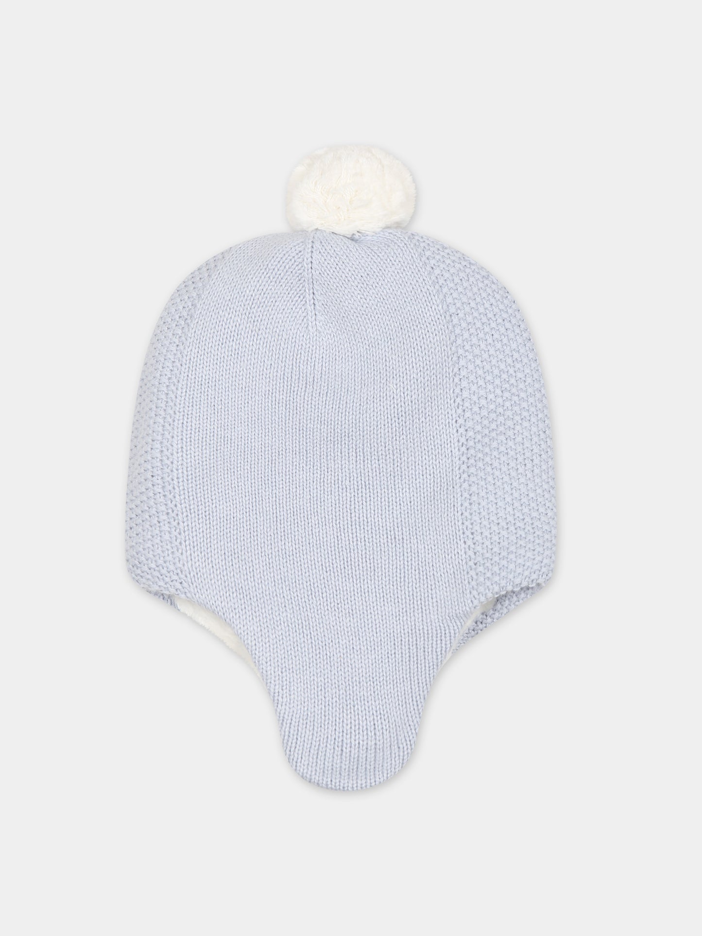 Berretto celeste per neonato con pon pon,Tartine Et Chocolat,TX90020-42