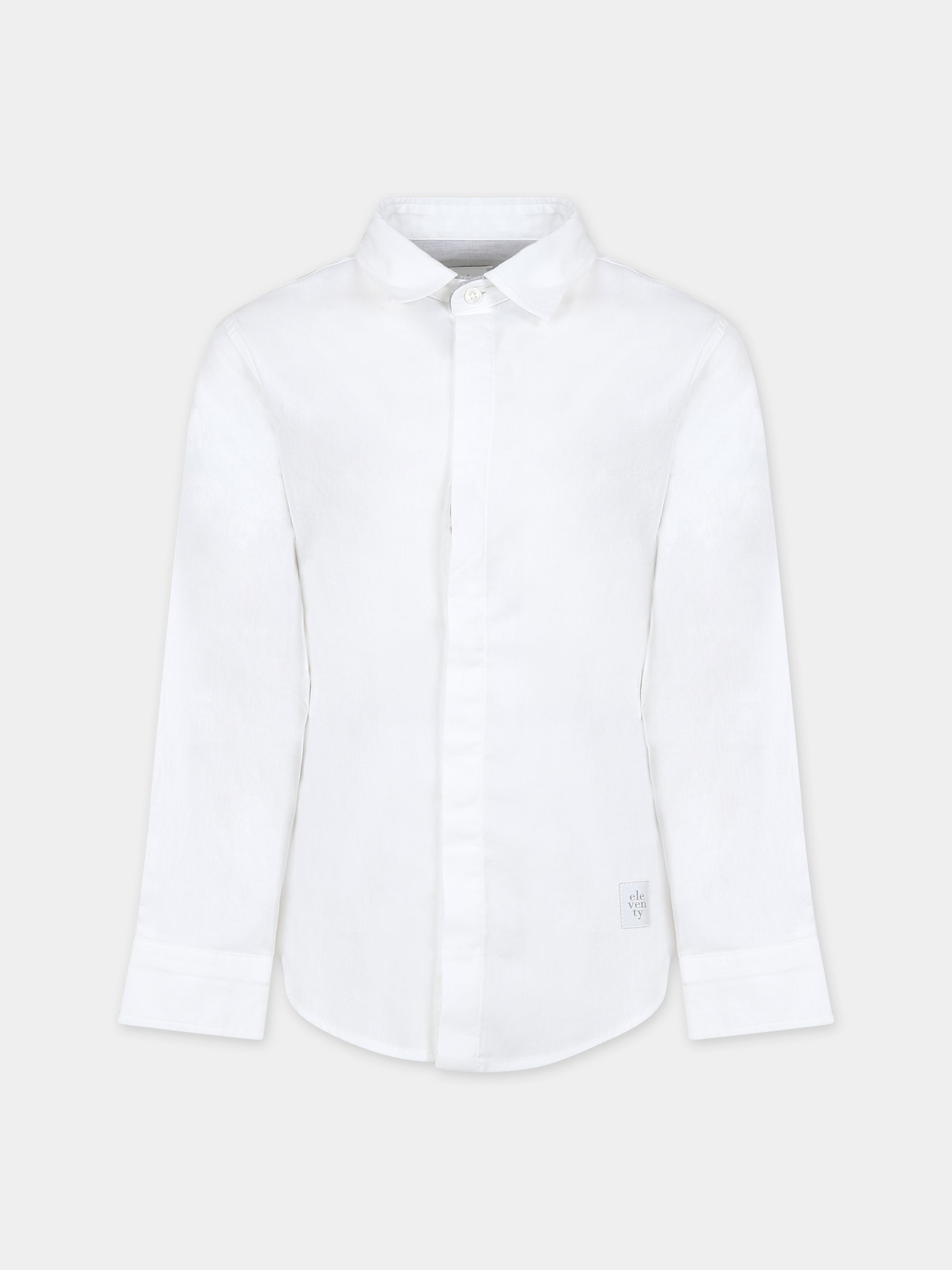 Camicia bianca per bambino con logo,Eleventy,ET5P20 P0331 100
