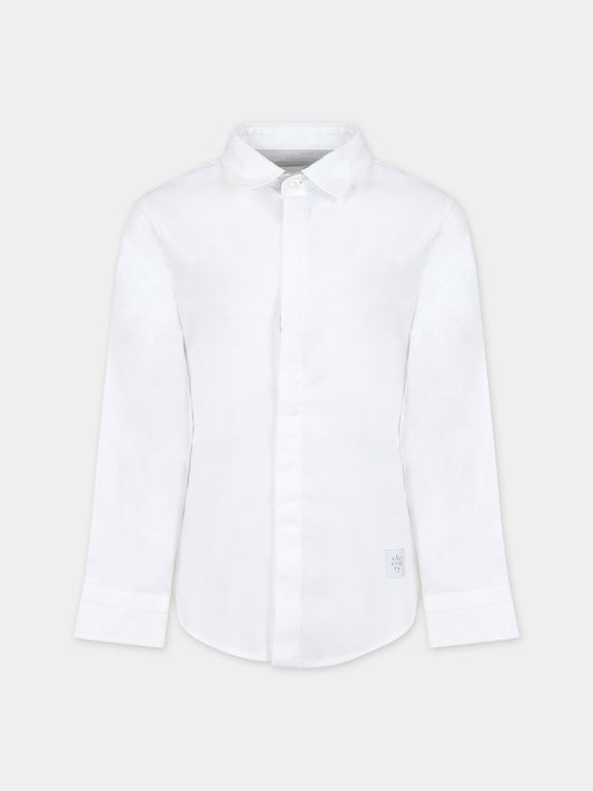 Camicia bianca per bambino con logo,Eleventy,ET5P20 P0331 100