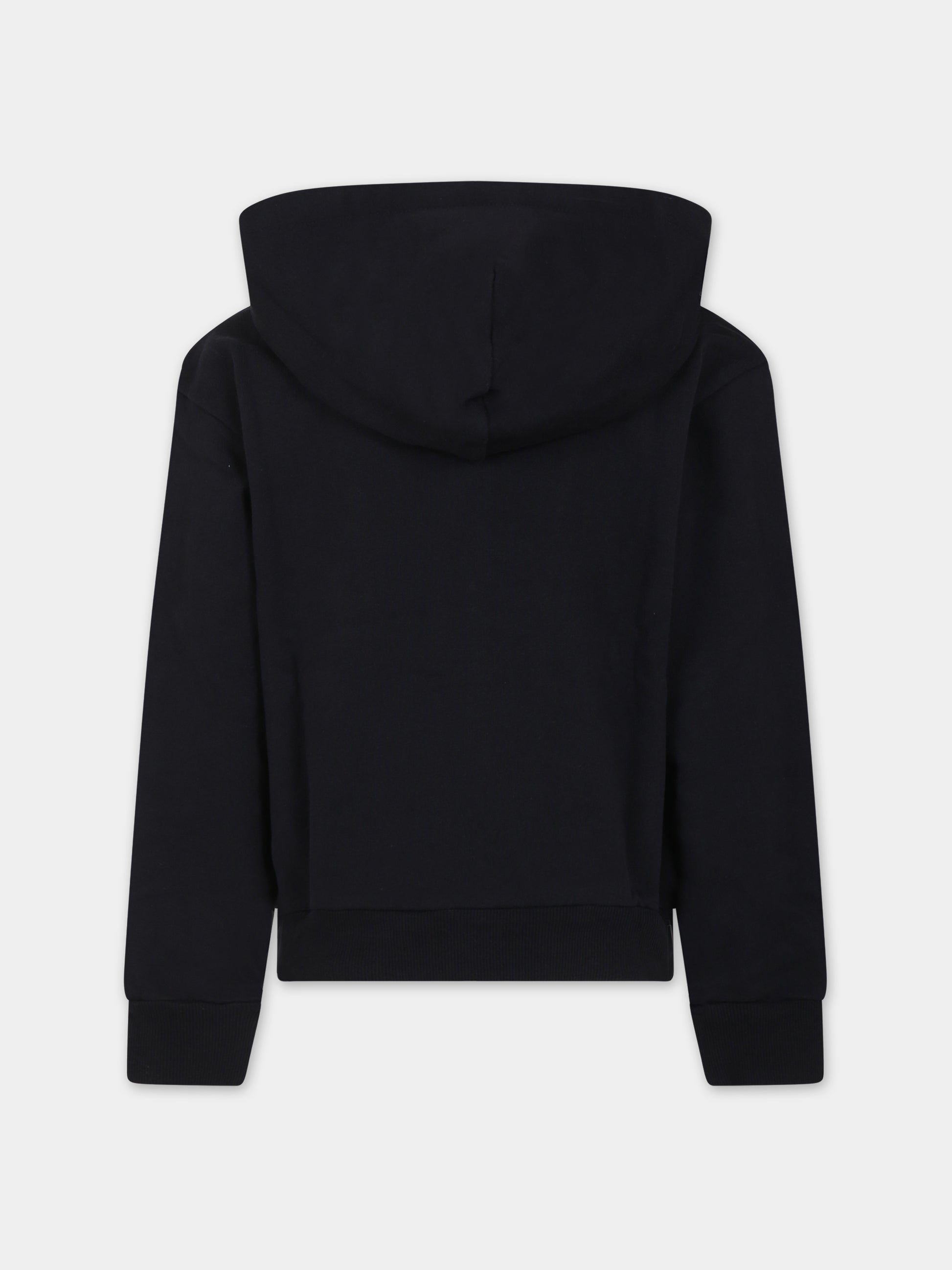 Felpa nera per bambina con logo,Dolce & Gabbana Kids,L5JW9M G7KC1 N0000