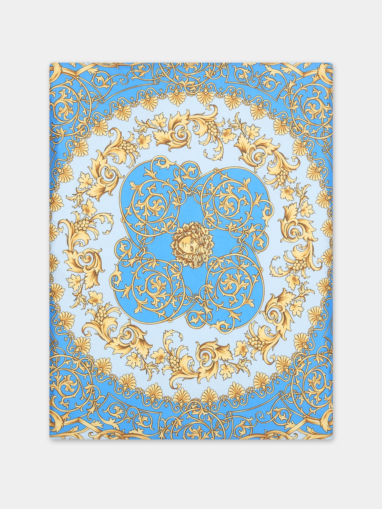 Coperta celeste per neonato con stampa barocco,Versace,1007194 1A08122 2VB50