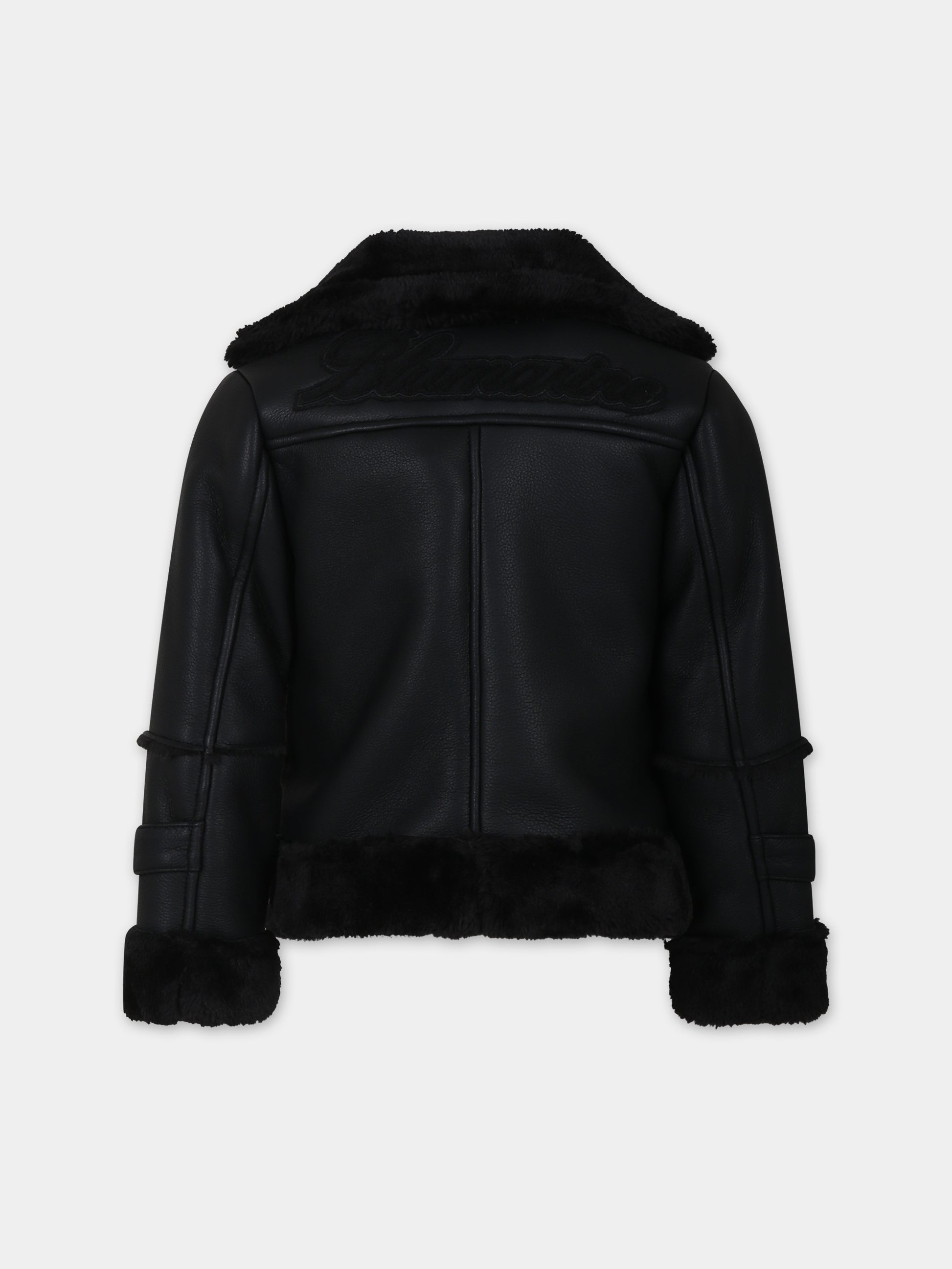 Giubbotto nero per bambina  con logo,Blumarine Baby,IF3018 22222