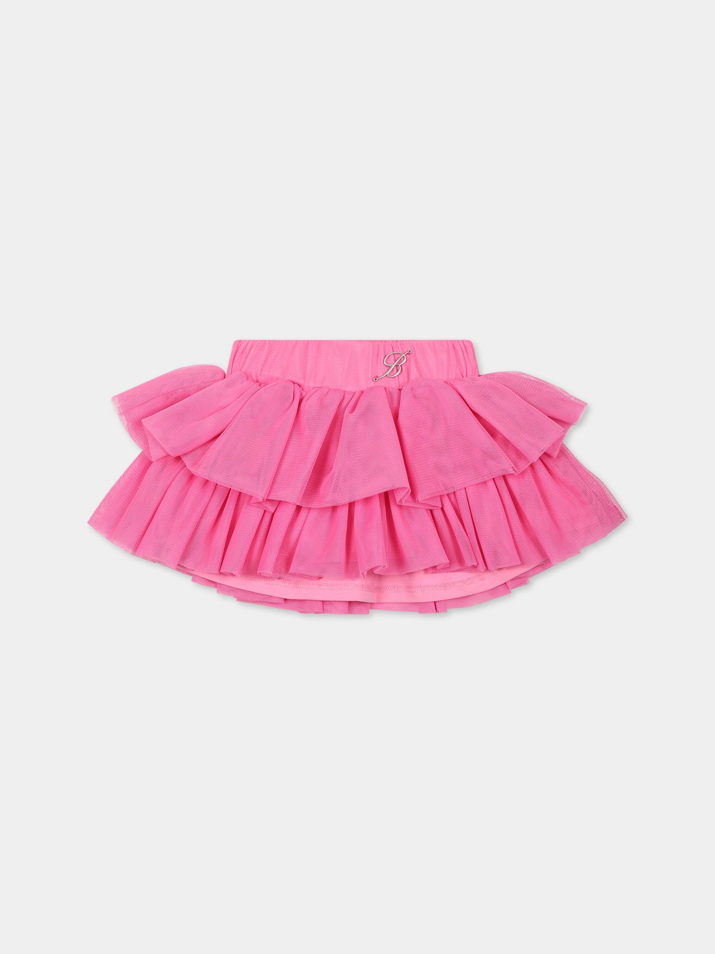 Gonna fucsia per bambina con logo,Blumarine Baby,IF3145 X0517