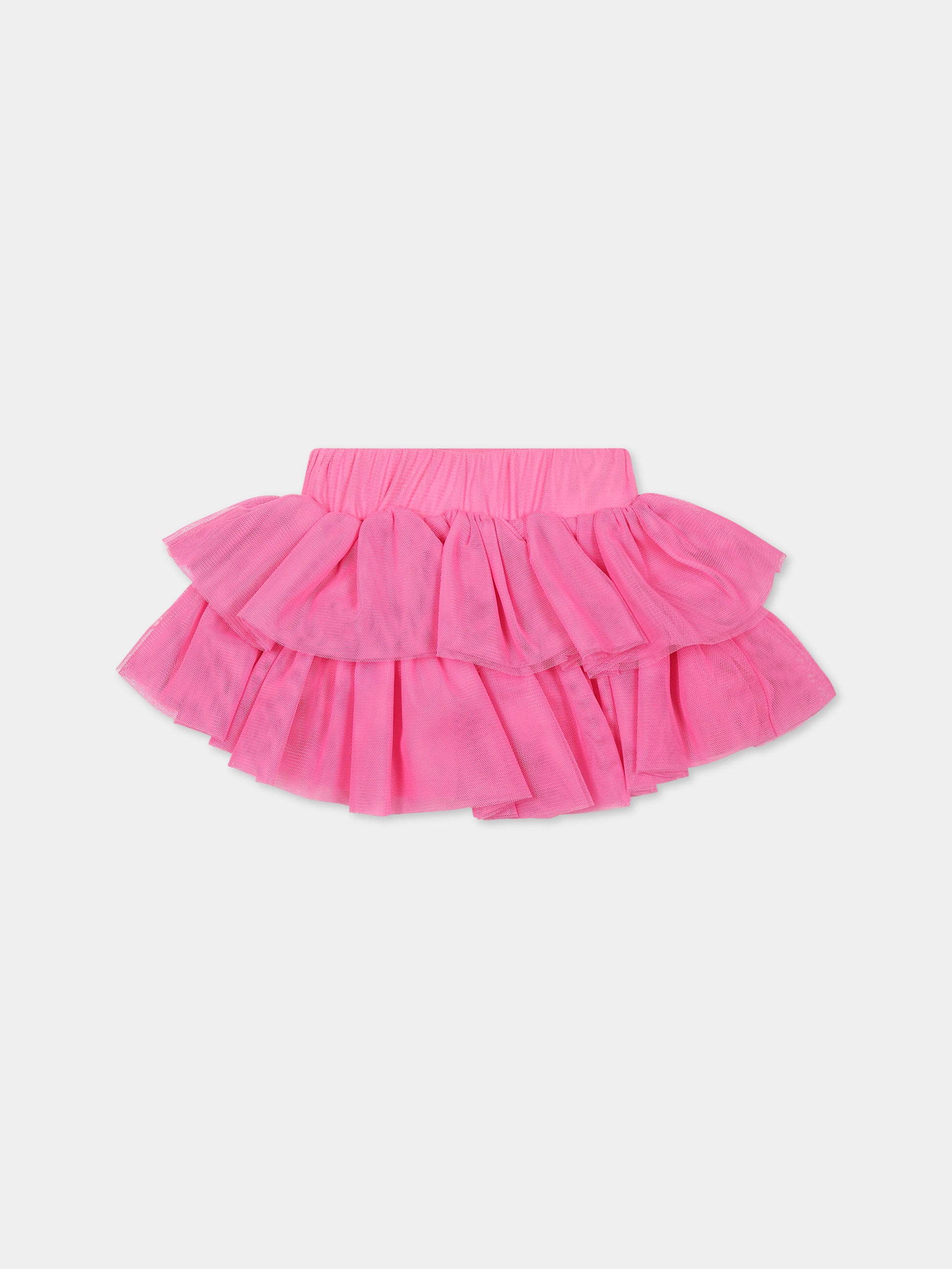 Gonna fucsia per bambina con logo,Blumarine Baby,IF3145 X0517