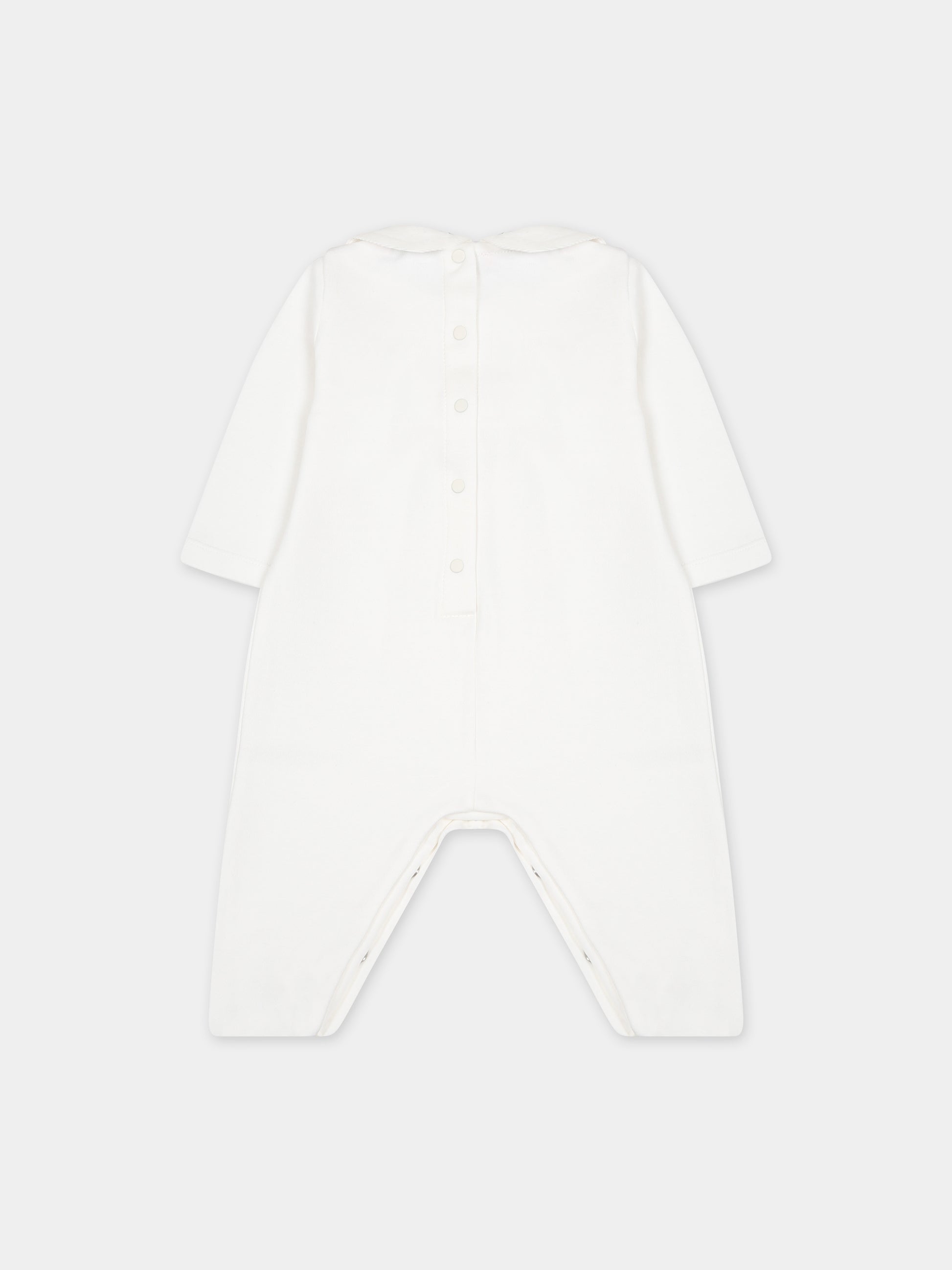 Tutina bianca per neonata con logo,Blumarine Baby,IF3114 10602