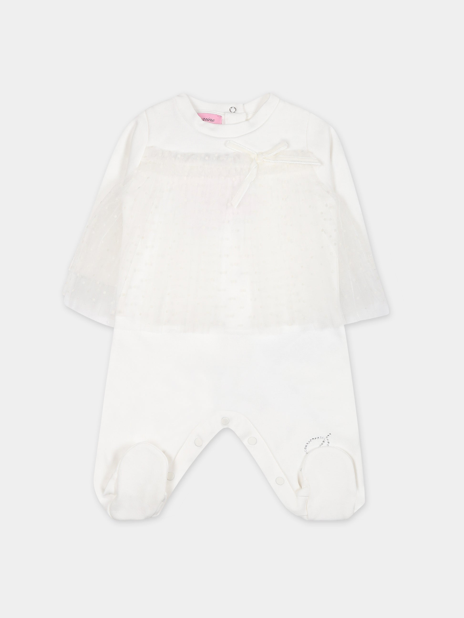 Set bianco per neonata con logo,Blumarine Baby,IF3109 10602