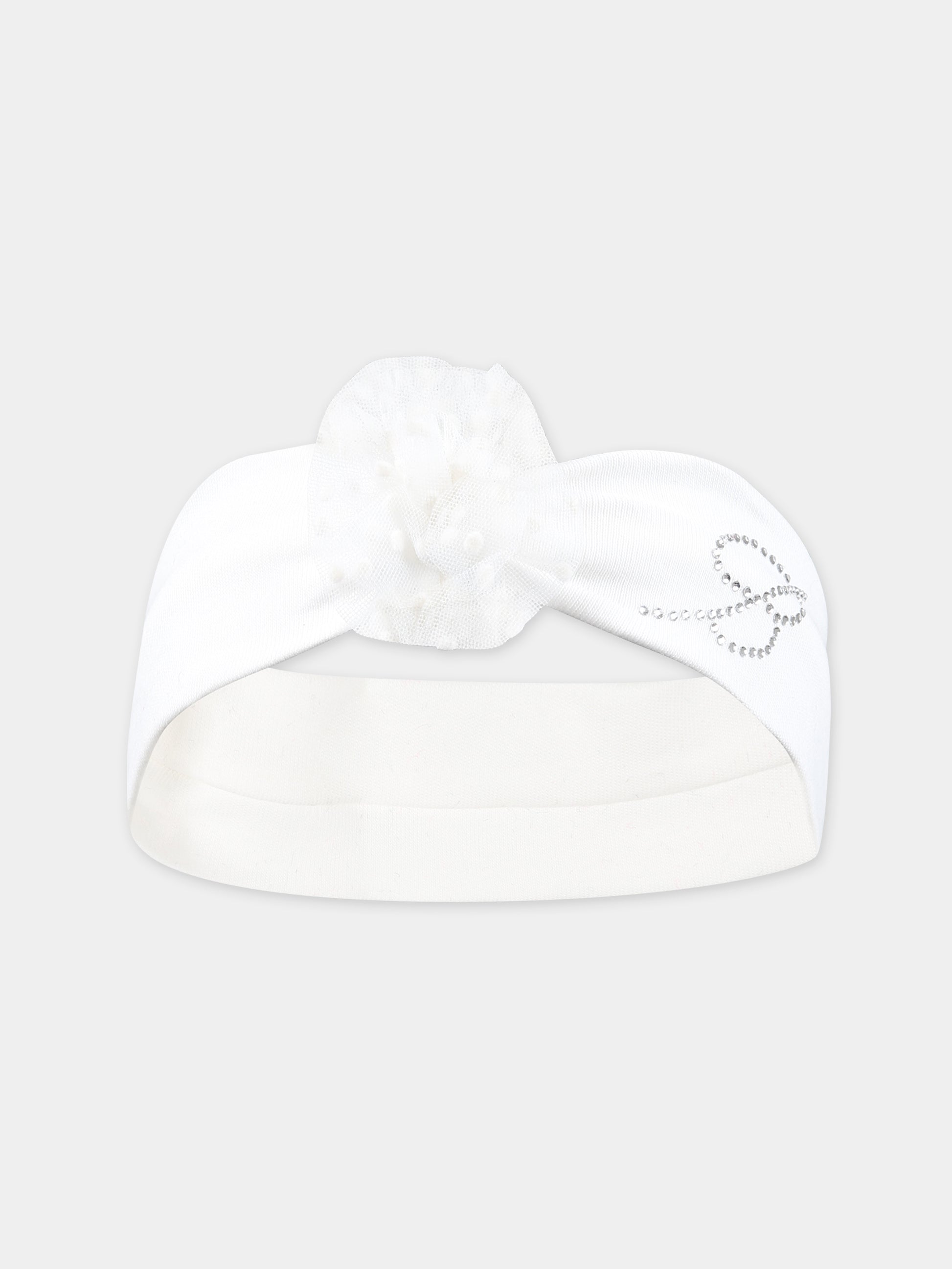 Fascia bianca per neonata con logo,Blumarine Baby,IF3175 10602