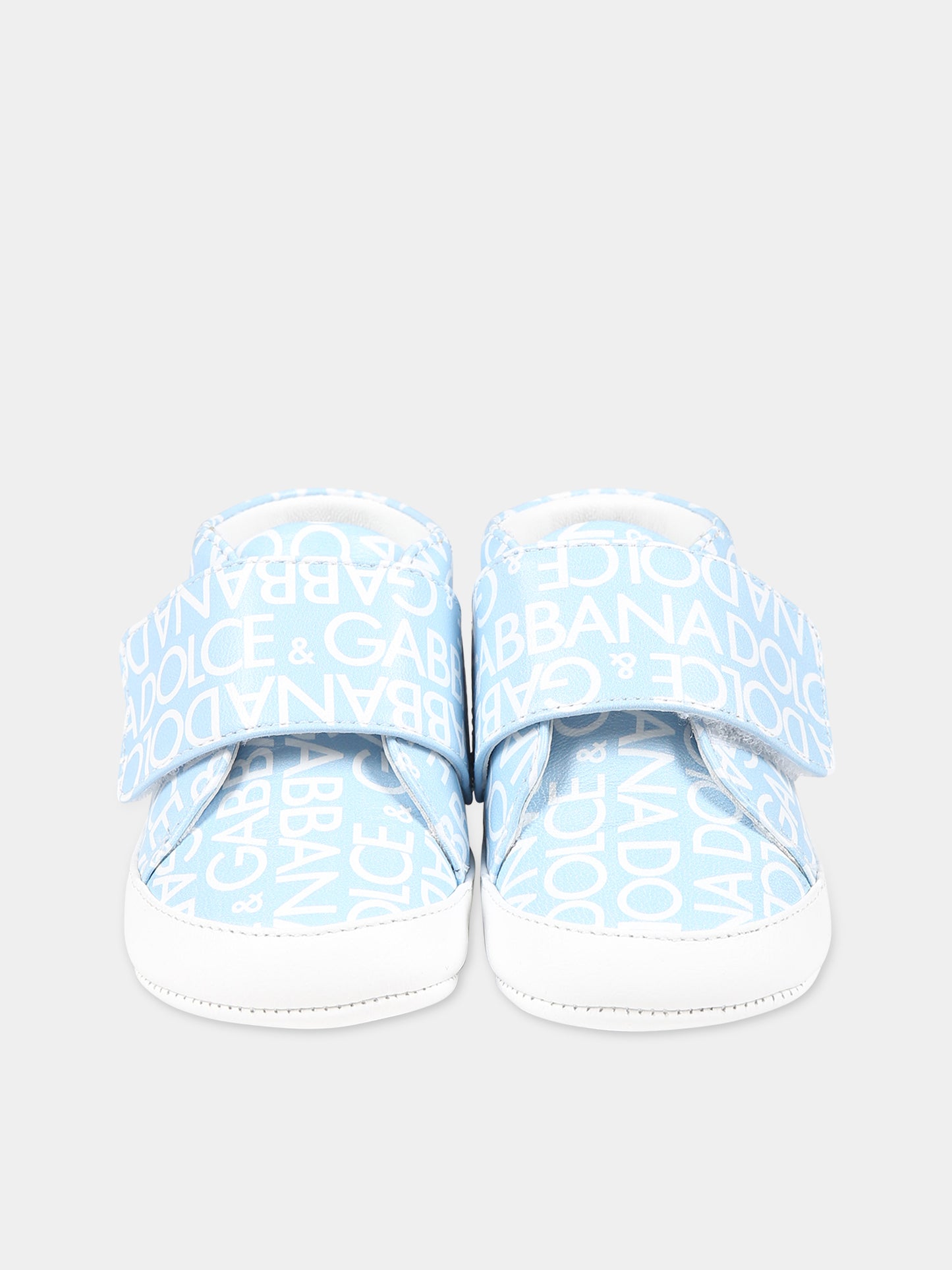 Sneakers celesti per neonato con logo,Dolce & Gabbana Kids,DK0130 AX179 HCXCA
