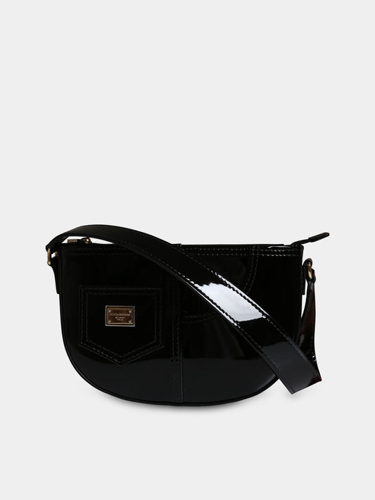 Borsa nera per bambina con logo,Dolce & Gabbana Kids,EB0242 A1471 80999