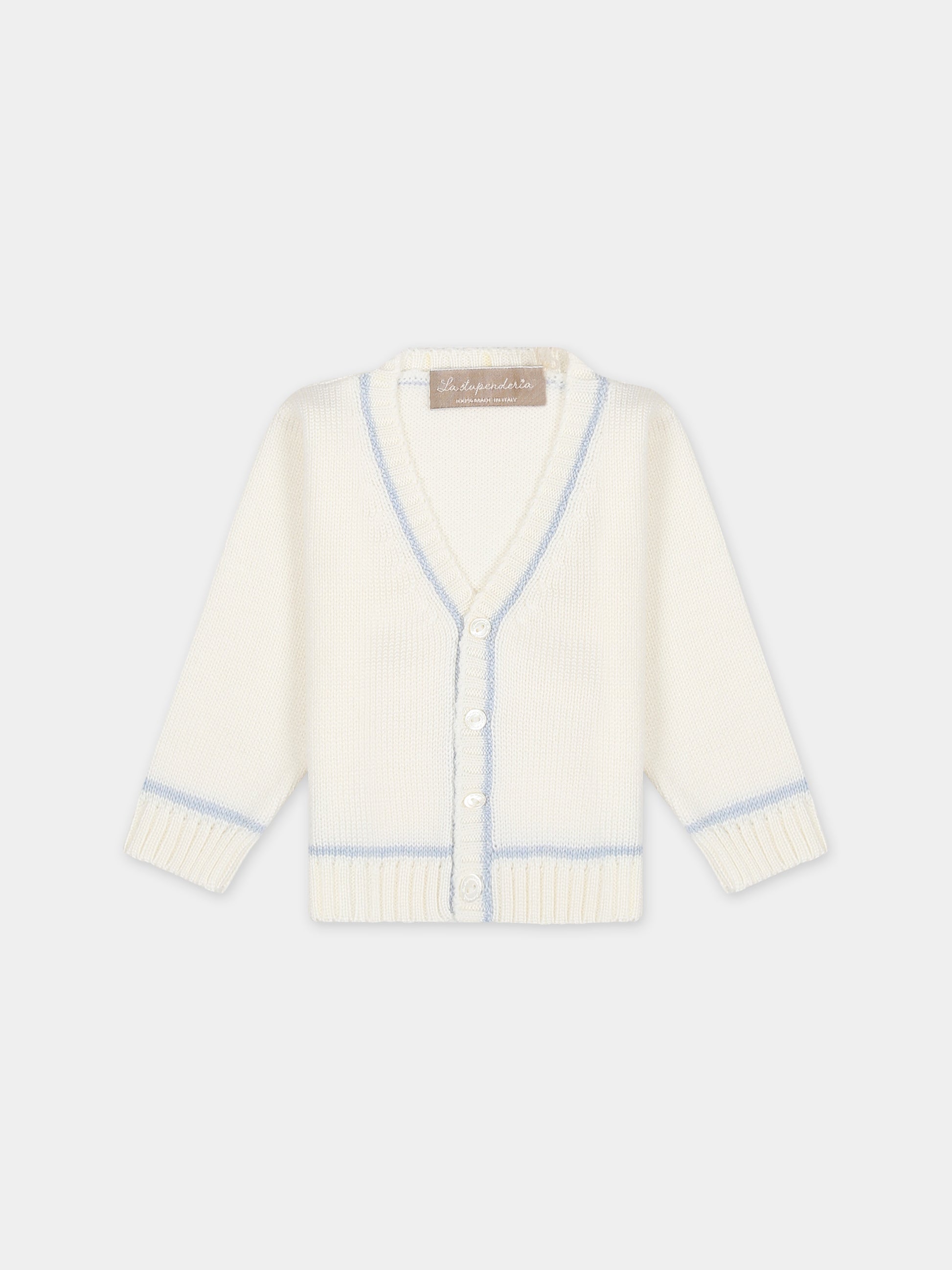 Cardigan bianco per neonato,La Stupenderia,WCCR61800