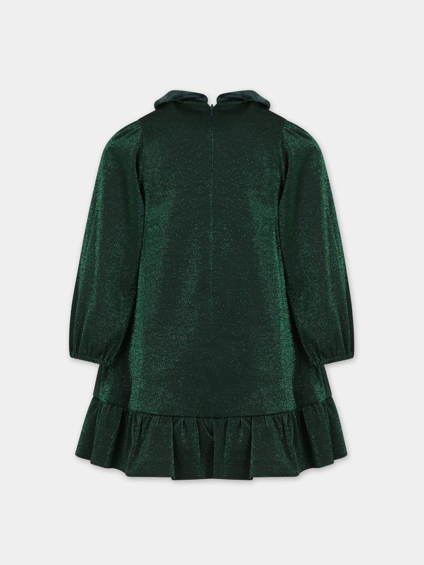 Vestito verde per bambina con fiocco,La Stupenderia,TCAB62M38