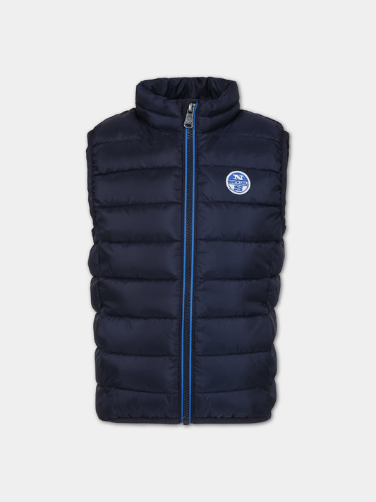 Gilet blu per bambino con logo,North Sails,701909 000 0802