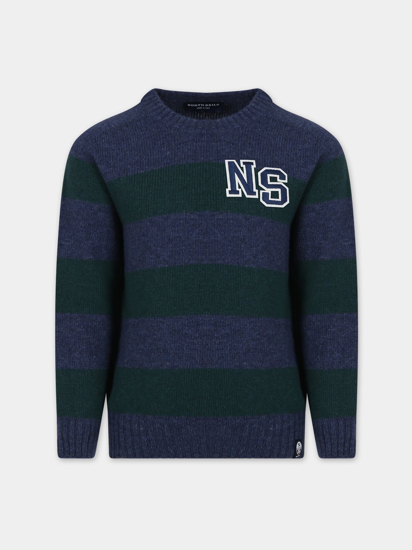 Maglione blu per bambino con logo,North Sails,796179 000 C003