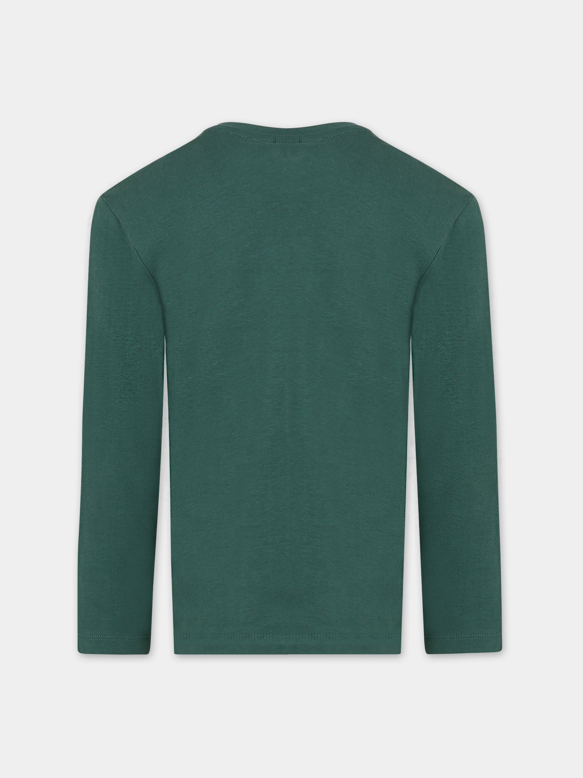 T-shirt verde per bambino con logo,North Sails,795061 000 0403