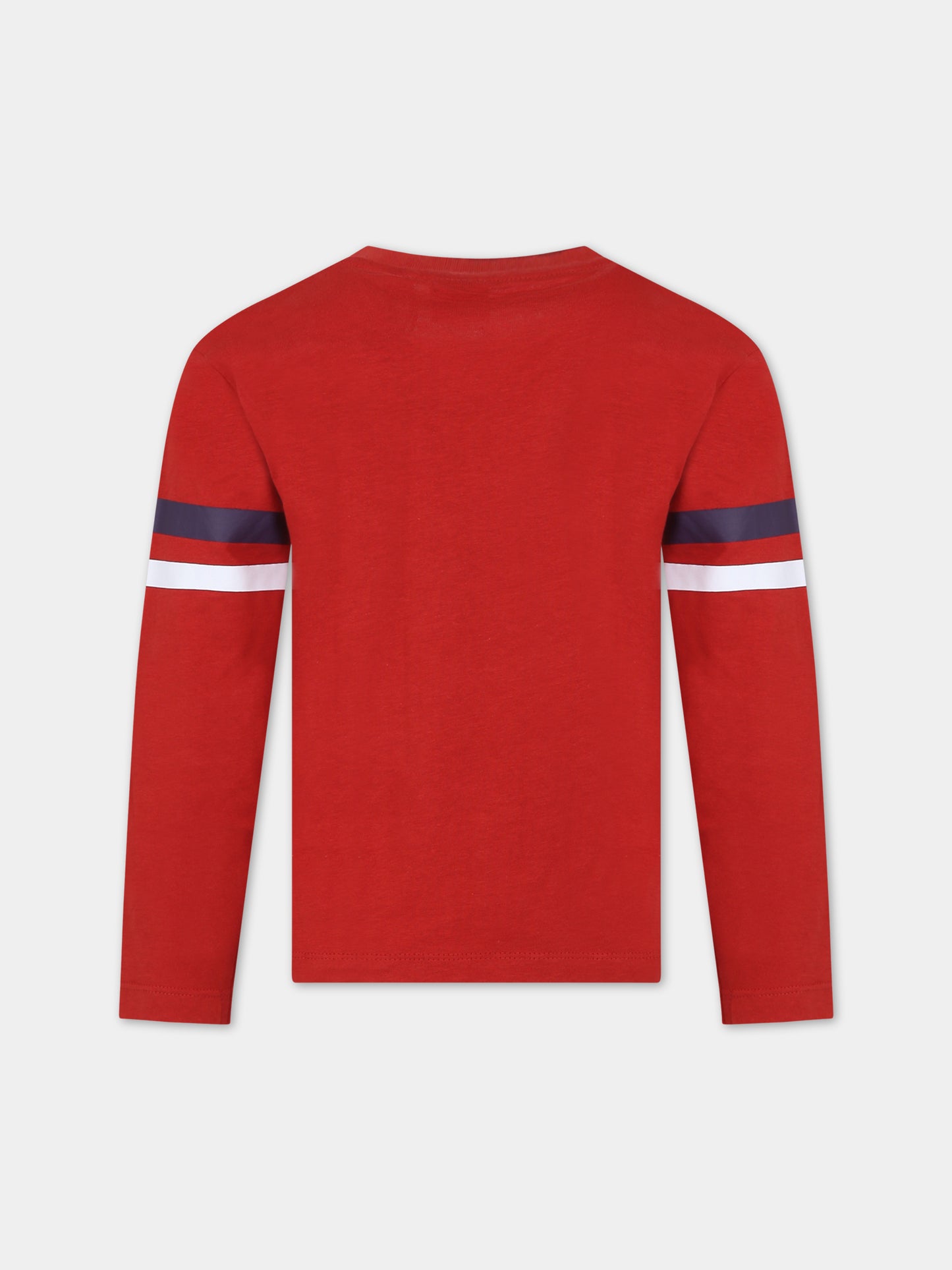 T-shirt rossa per bambino con logo,North Sails,795063 000 0237